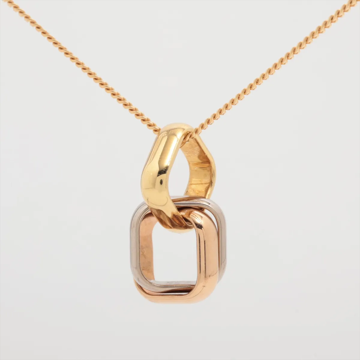 Trinity Cushion Necklace 750 (Yellow Gold x Pink Gold x White Gold) 10.7g 952ANW — view 2