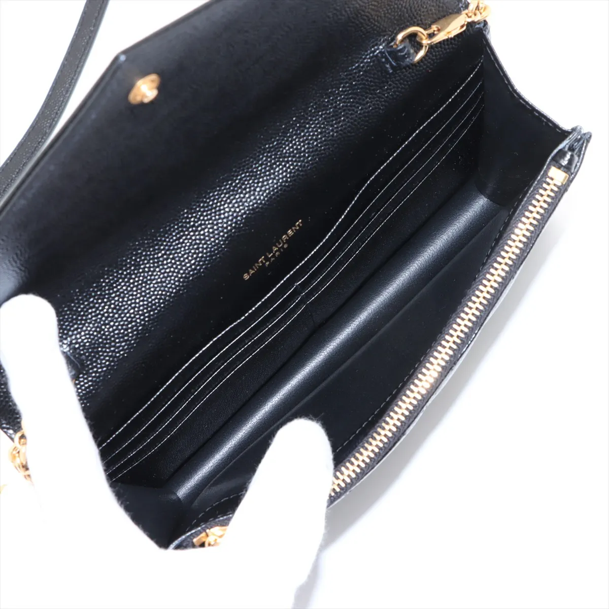 Cassandra Leather Chain Wallet Black 742920 — view 6