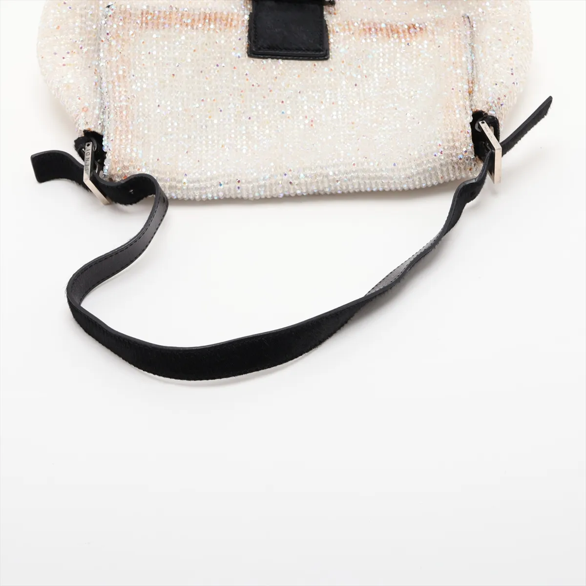 Mamma Bucket 26325 Beaded x Calf Hair Shoulder Bag White x Black — view 5