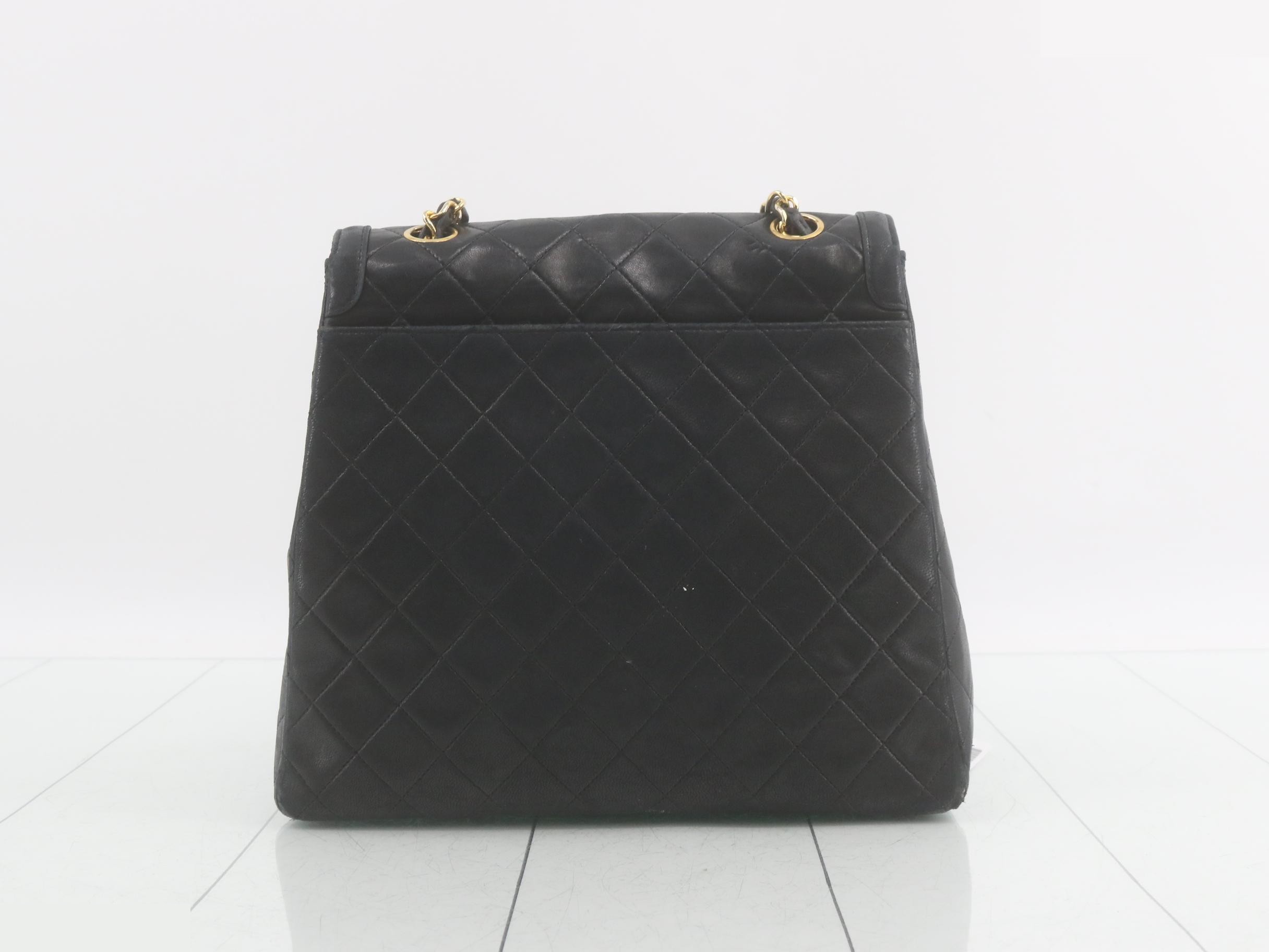 Lambskin Trapezoid Matelassé Chain Shoulder Bag — view 2