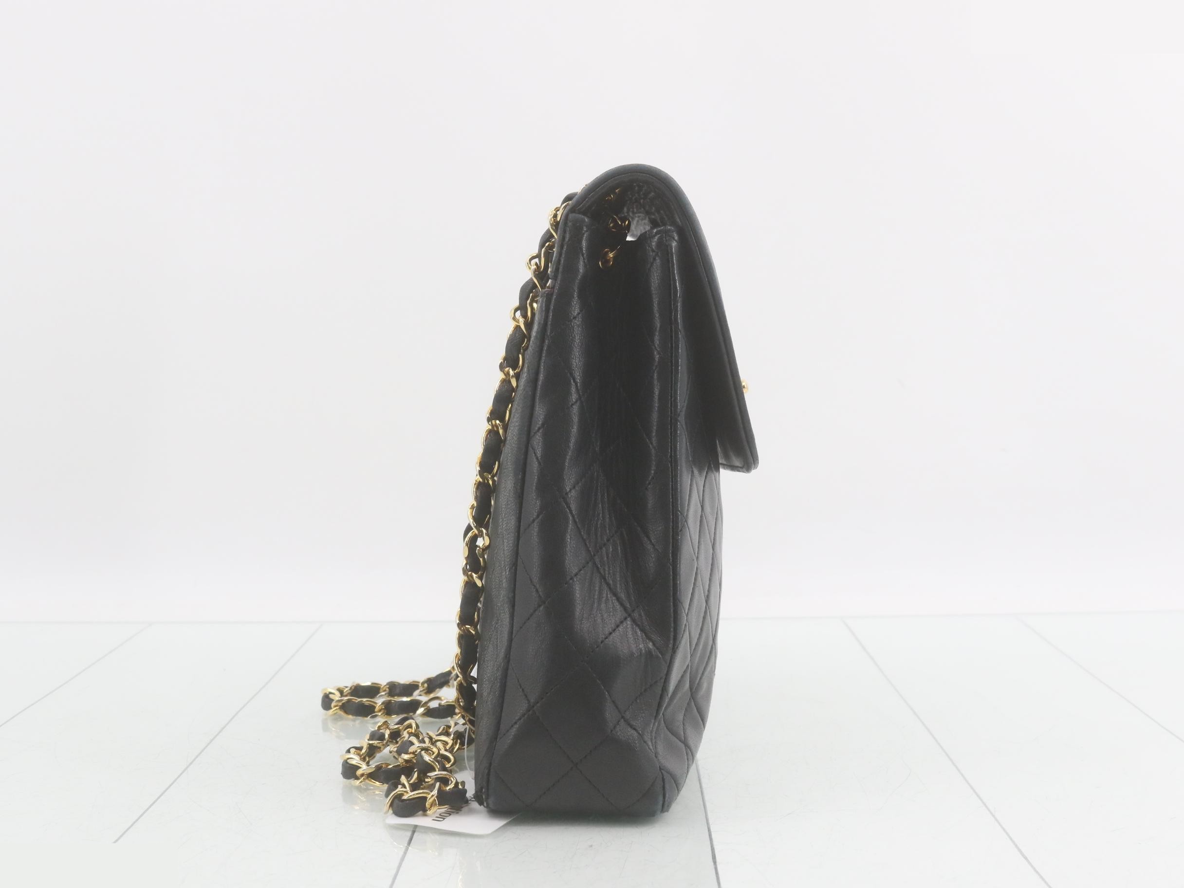 Lambskin Trapezoid Matelassé Chain Shoulder Bag — view 4