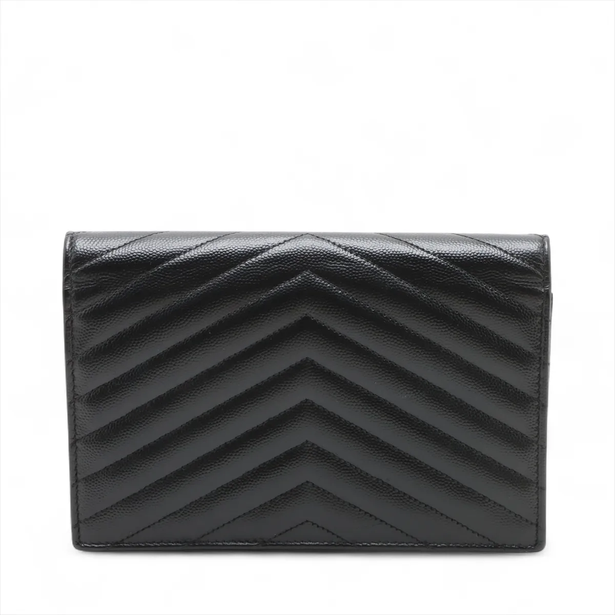 Cassandra Leather Chain Wallet, Black, 393953 — view 2