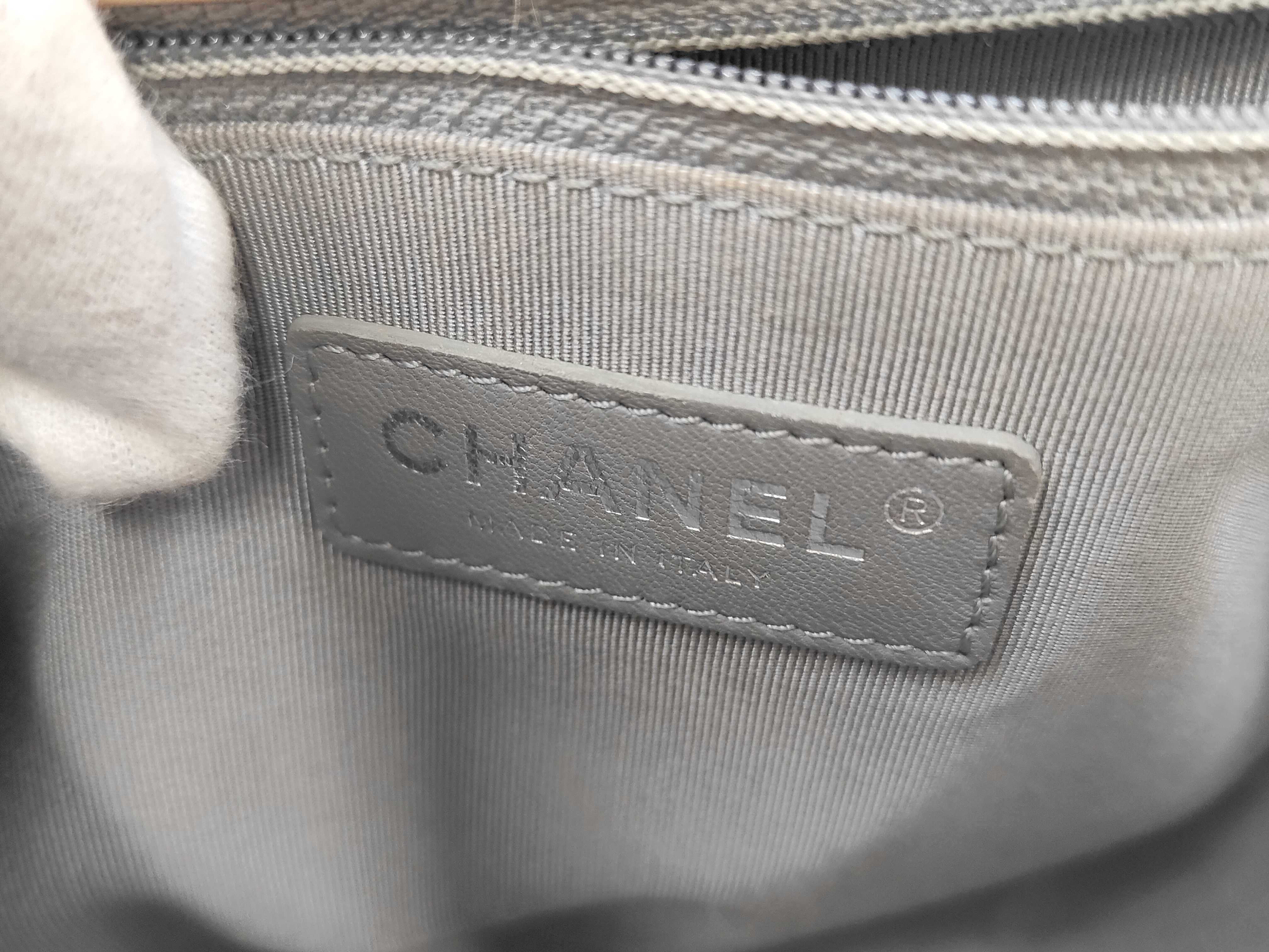 Enamel Quilted Double Chain Shoulder Bag — view 9