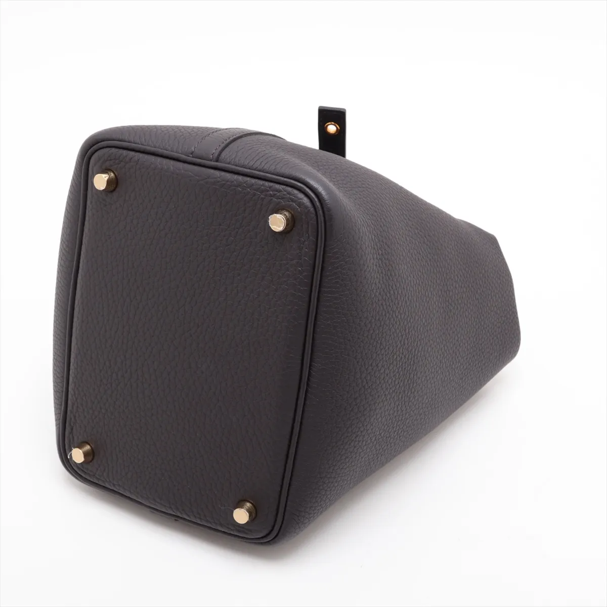 Picotin Lock 18 PM, Taurillon Clemence leather, Dark Bronze, Gold hardware, W: 2024 — view 3