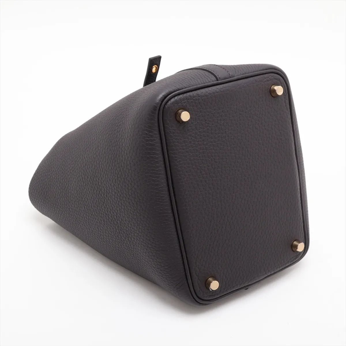Picotin Lock 18 PM, Taurillon Clemence leather, Dark Bronze, Gold hardware, W: 2024 — view 4