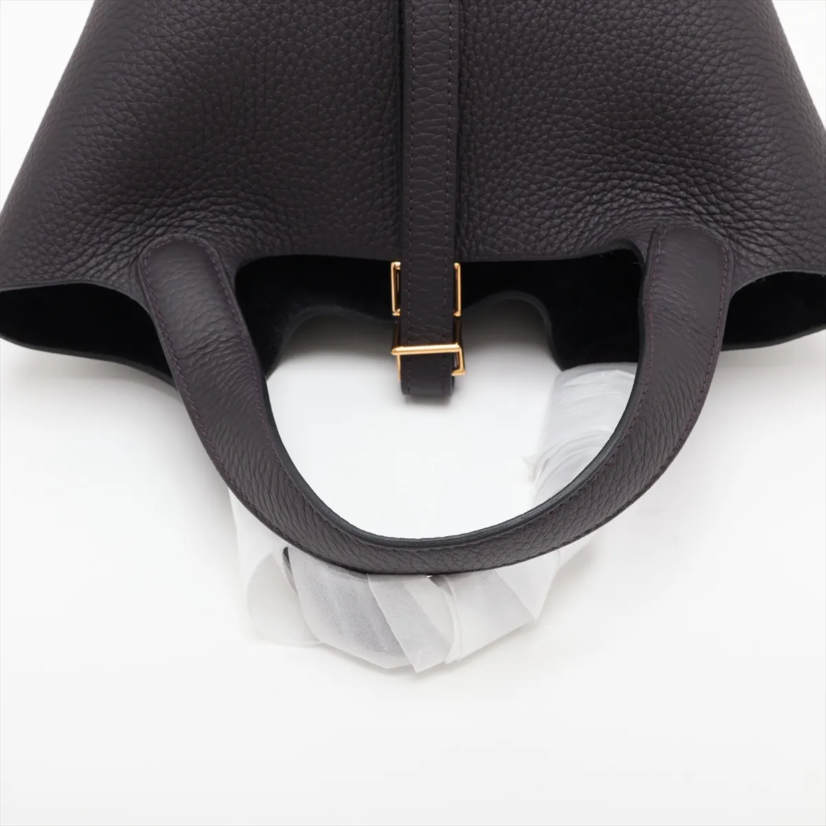 Picotin Lock 18 PM, Taurillon Clemence leather, Dark Bronze, Gold hardware, W: 2024 — view 5