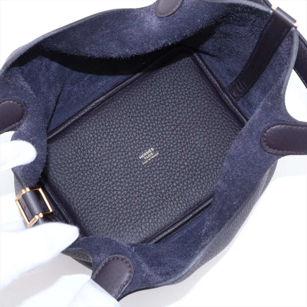 Picotin Lock 18 PM, Taurillon Clemence leather, Dark Bronze, Gold hardware, W: 2024 — view 7