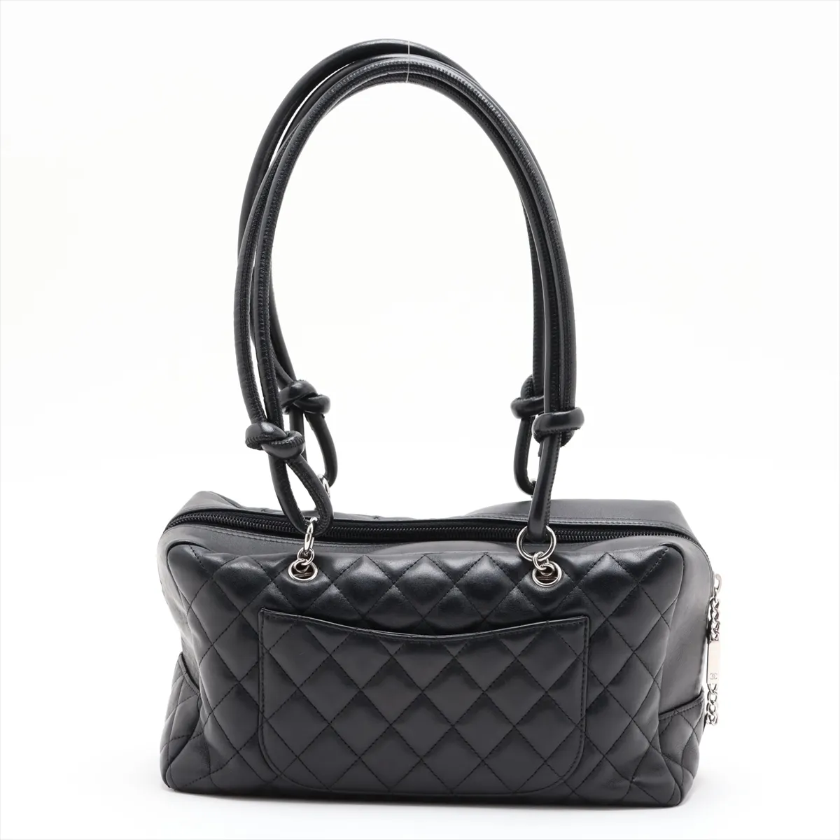 Cambon Line Lambskin Shoulder Bag, Black with Silver Hardware, 9056062, Series 9 — view 2