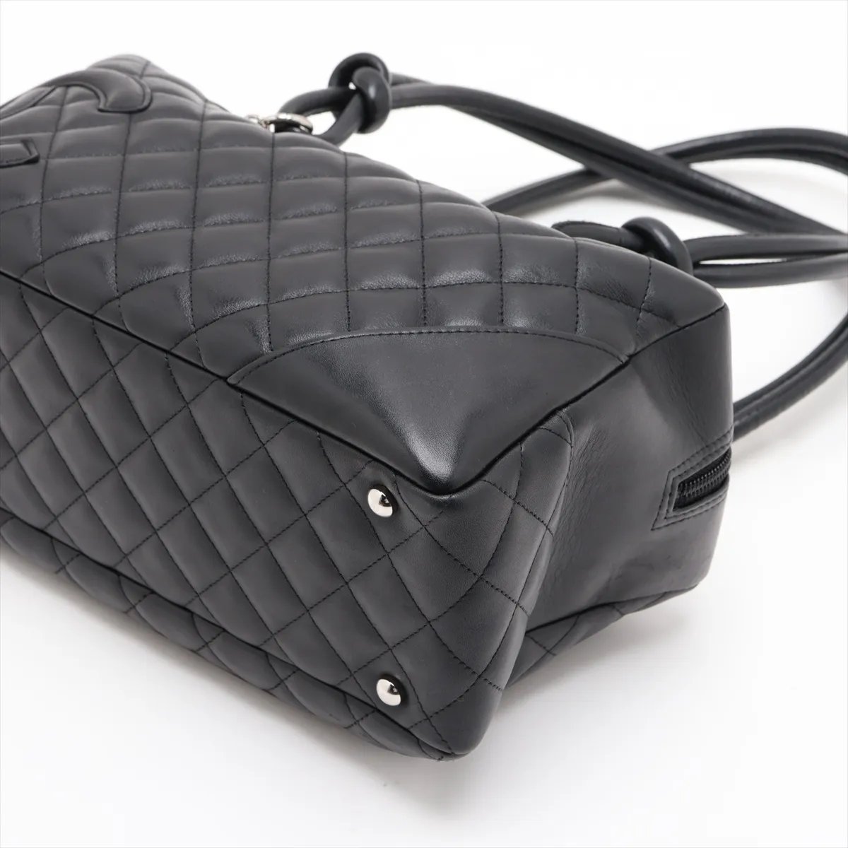 Cambon Line Lambskin Shoulder Bag, Black with Silver Hardware, 9056062, Series 9 — view 3