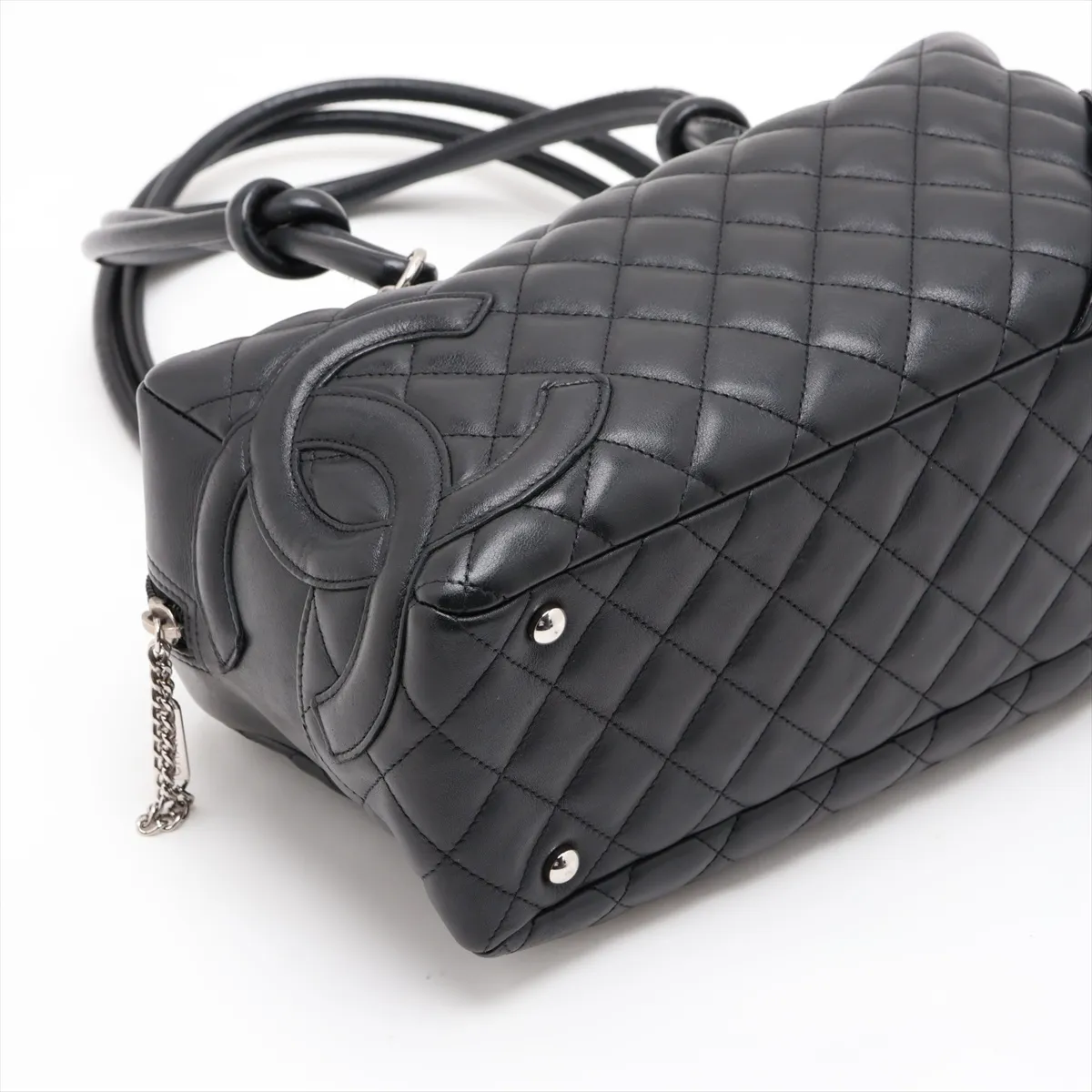 Cambon Line Lambskin Shoulder Bag, Black with Silver Hardware, 9056062, Series 9 — view 4