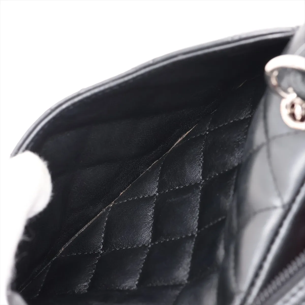 Cambon Line Lambskin Shoulder Bag, Black with Silver Hardware, 9056062, Series 9 — view 9