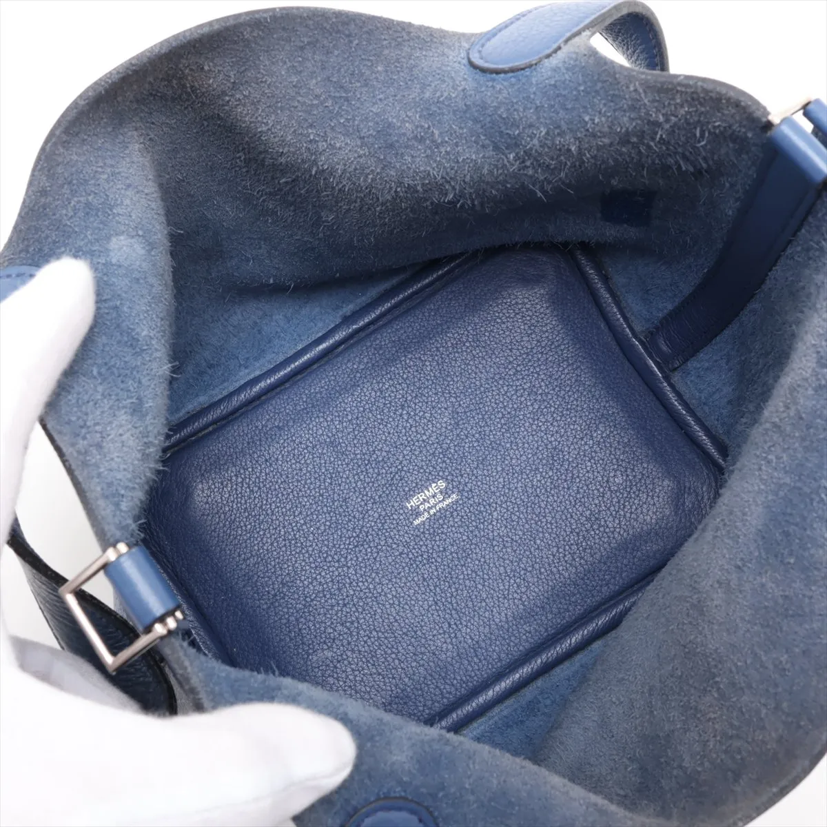 Picotin 18 PM Taurillon Novillo Blue Silver Hardware K: 2007 — view 7
