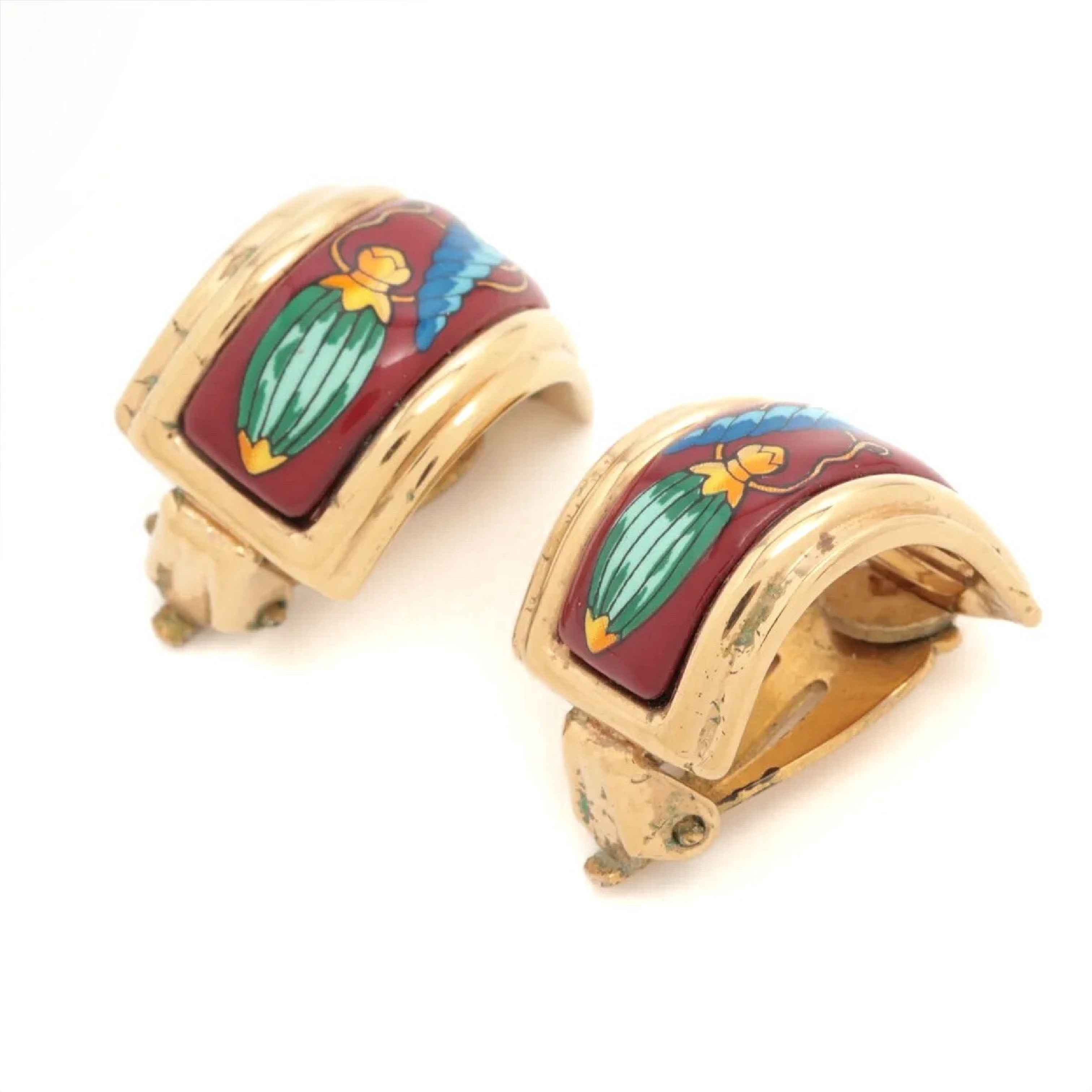 enamel cloisonné earrings — view 2