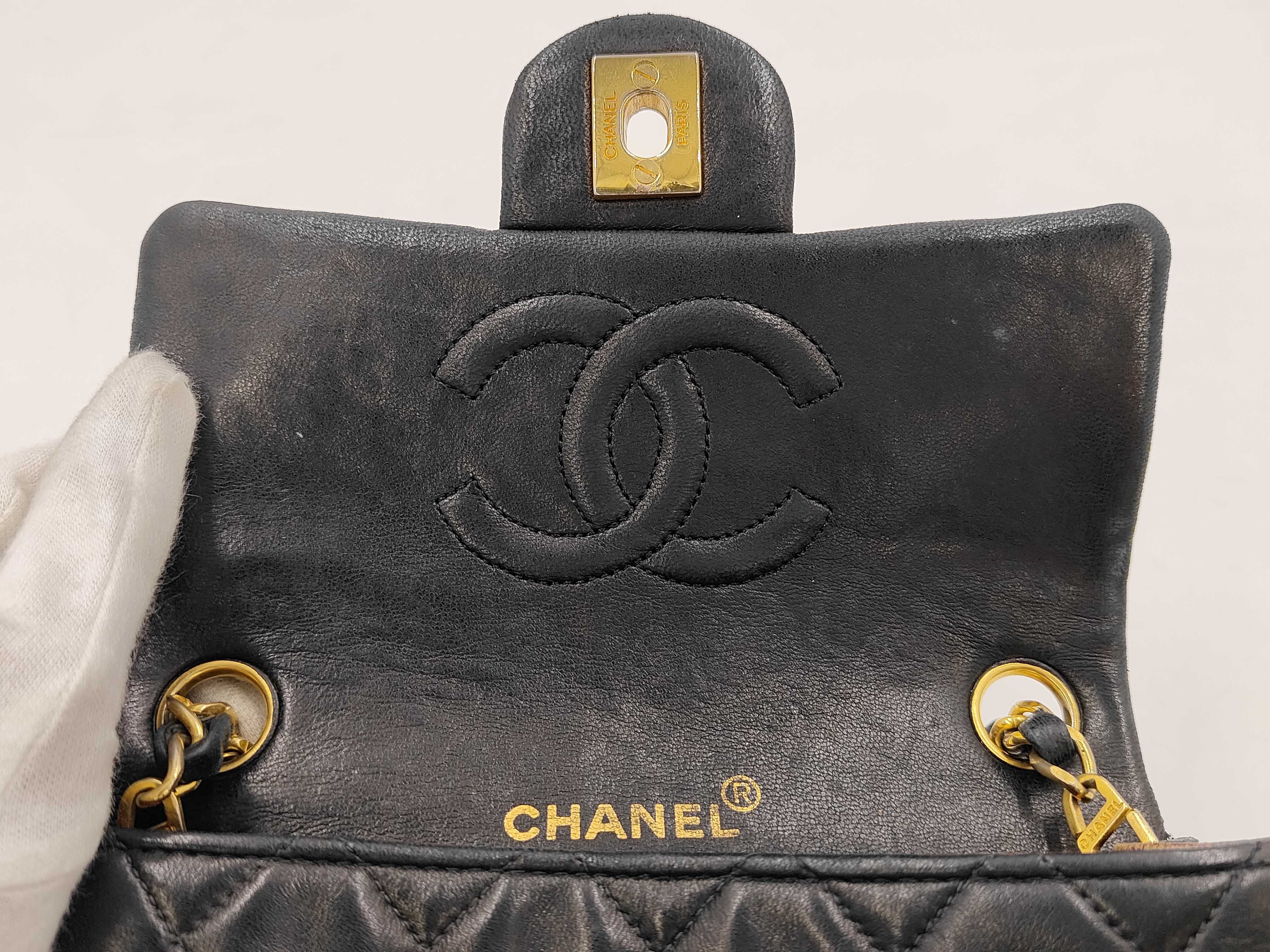 Mini Matelassé Shoulder Bag, Black — view 8