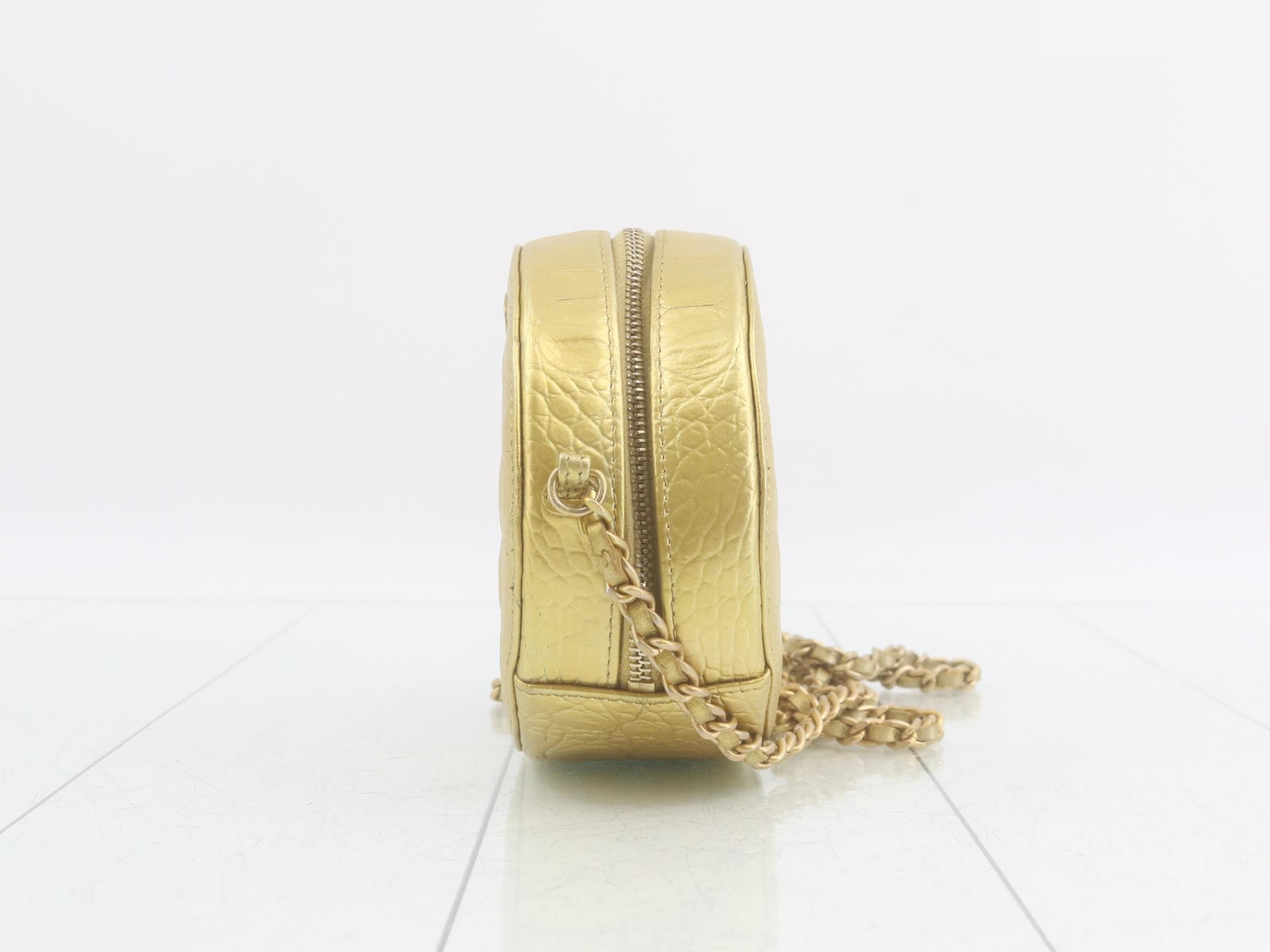 Round chain shoulder bag, gold — view 3