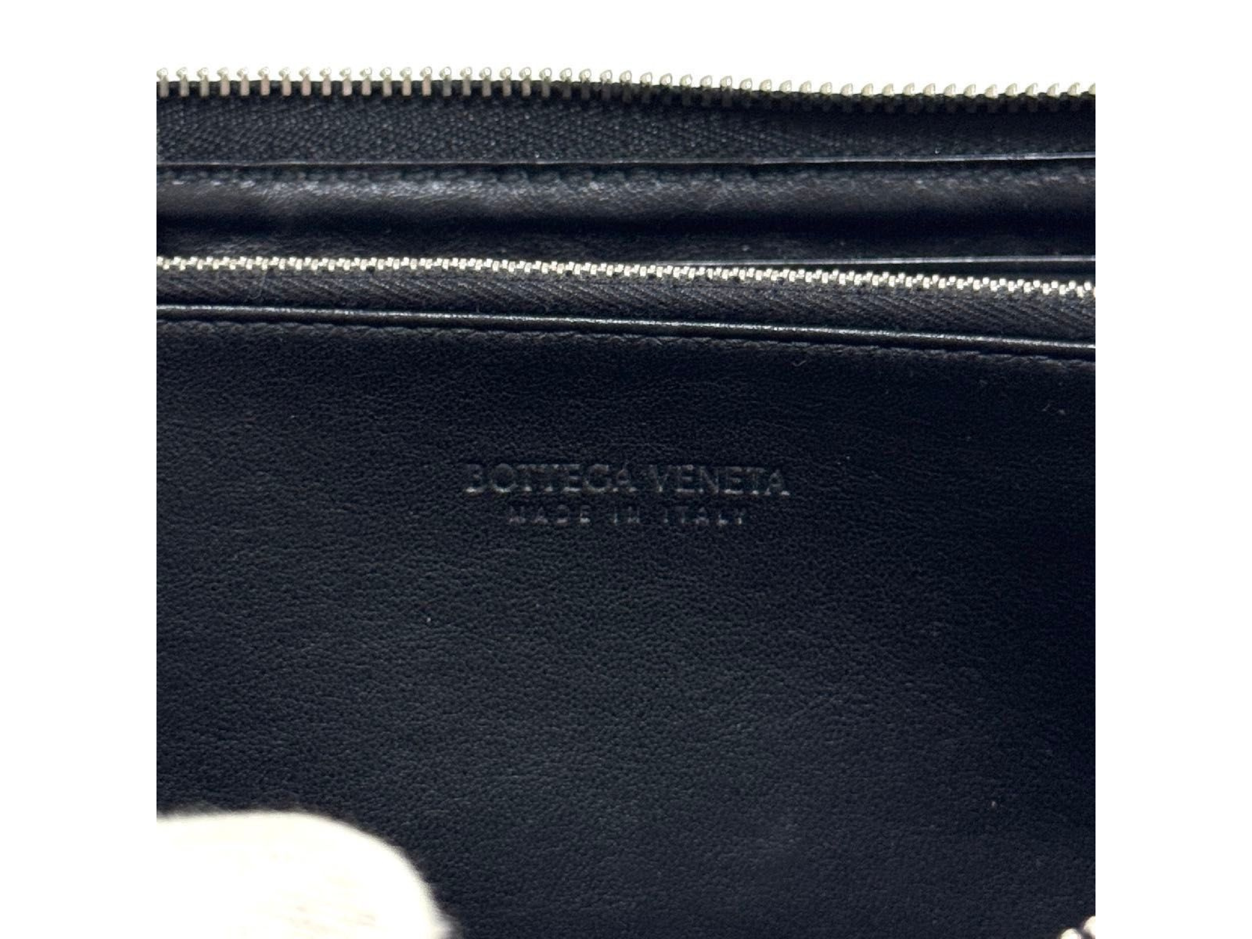 Intrecciato Long Wallet, Black Leather, Genuine Leather Wallet — view 15
