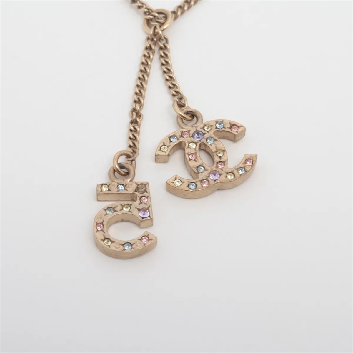 Coco Mark No. 5 06A Bracelet, GP x Rhinestone, Gold. Shows — view 3