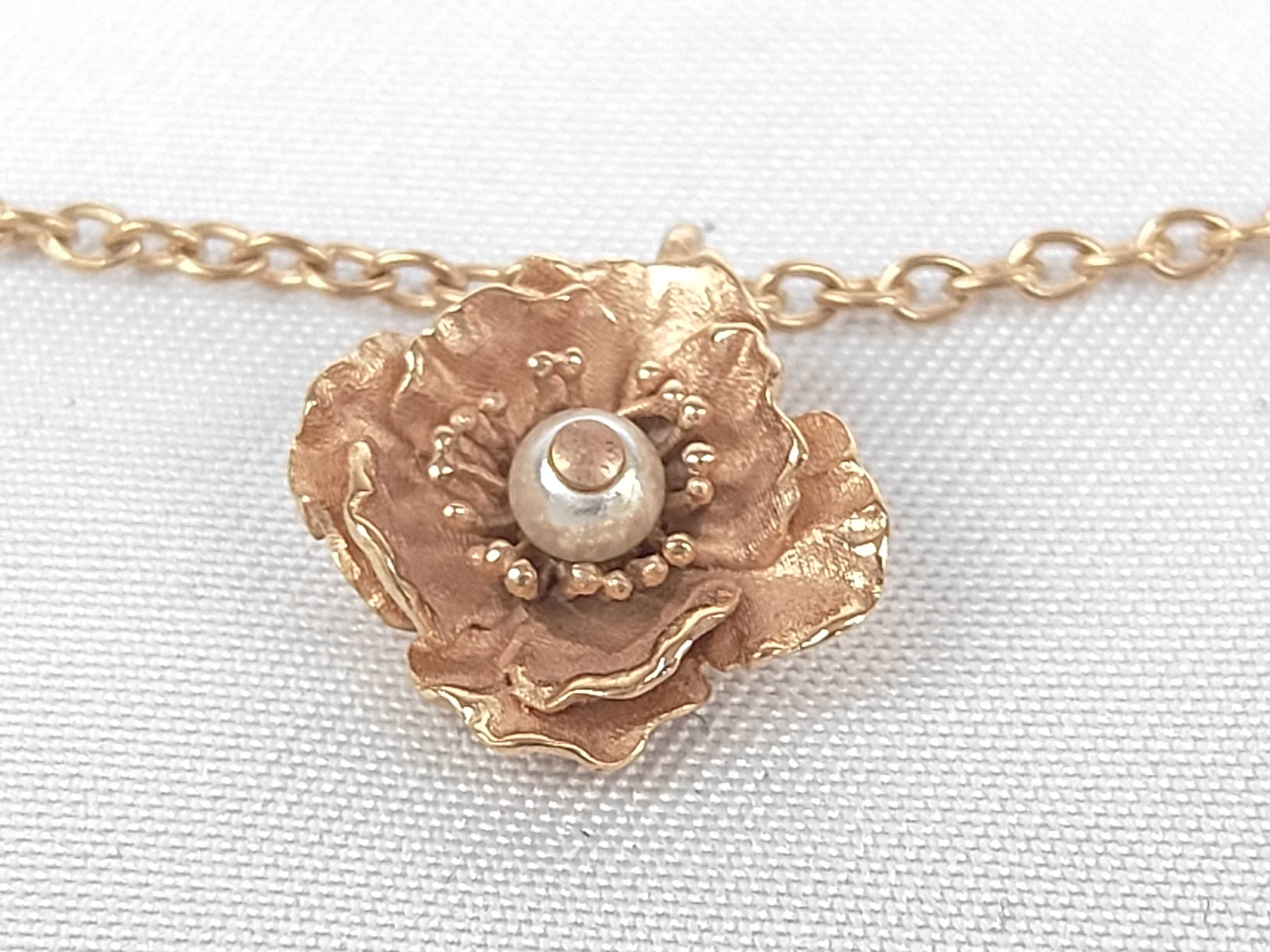 Flower Motif Pearl Necklace — view 2
