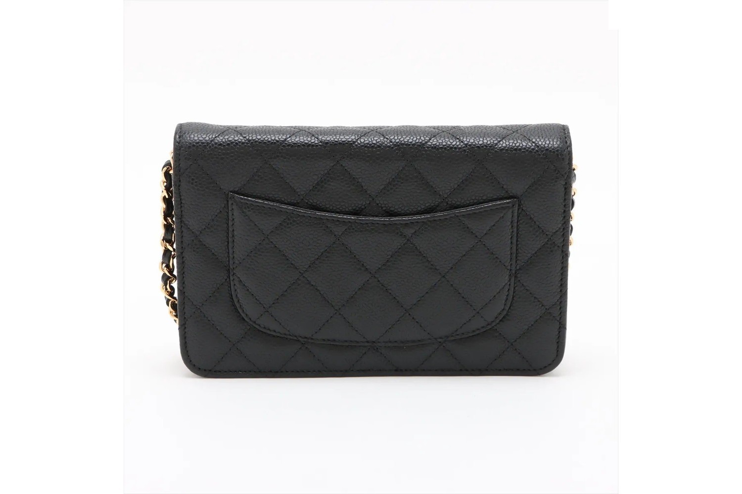 Guarantee and serial number included. Matelassé caviar skin leather long wallet. — view 2