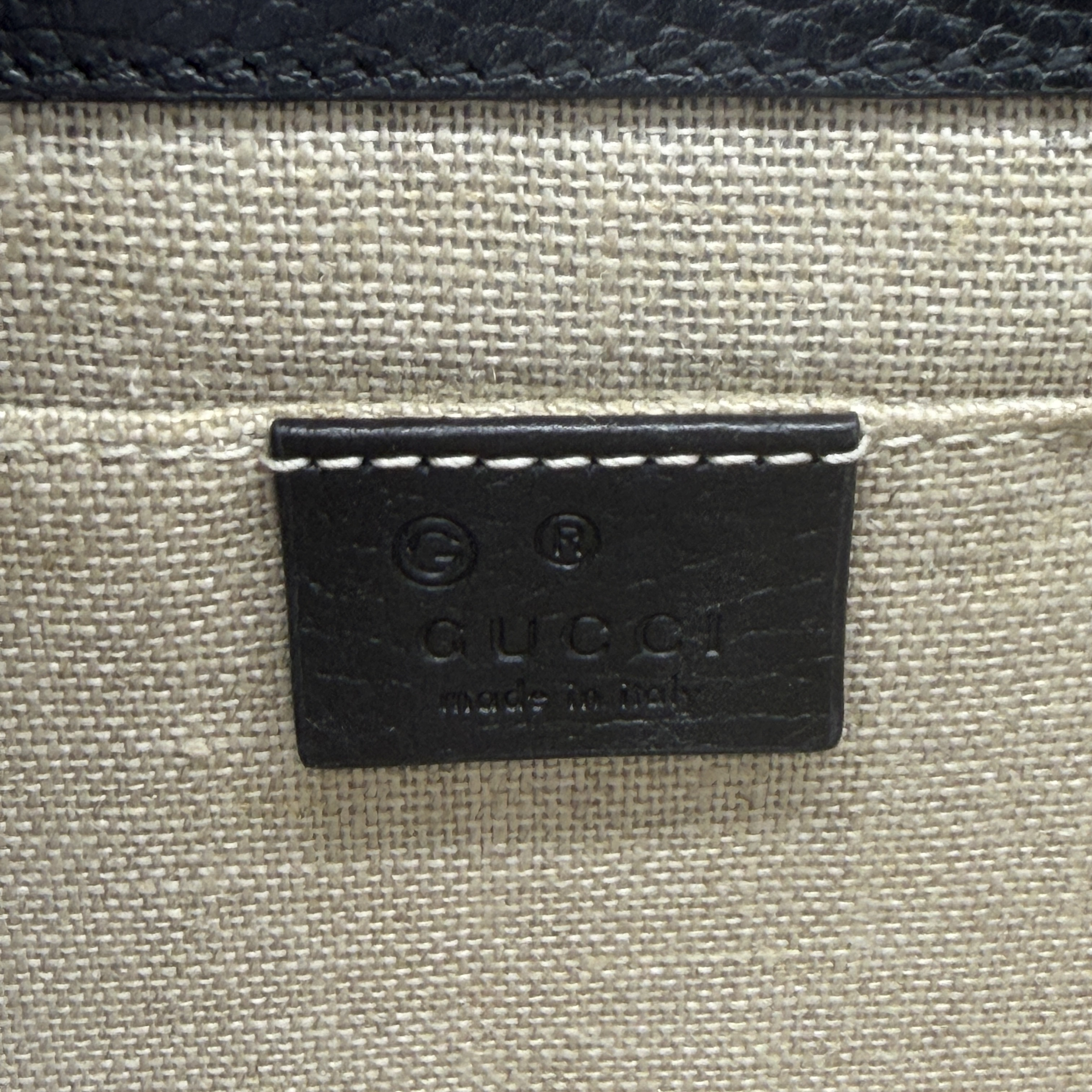 Interlocking G Organ Black Leather Shoulder Bag — view 12