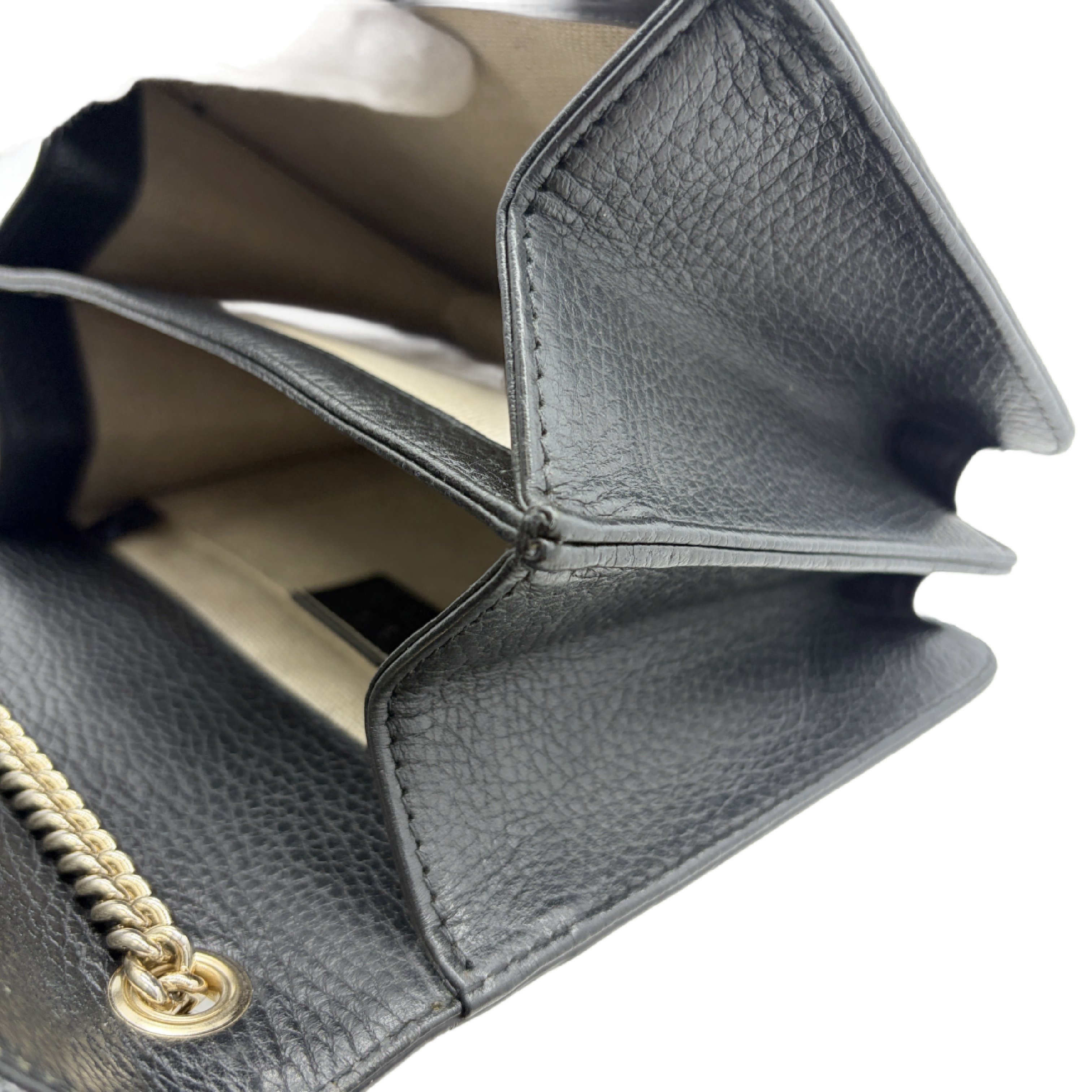 Interlocking G Organ Black Leather Shoulder Bag — view 8