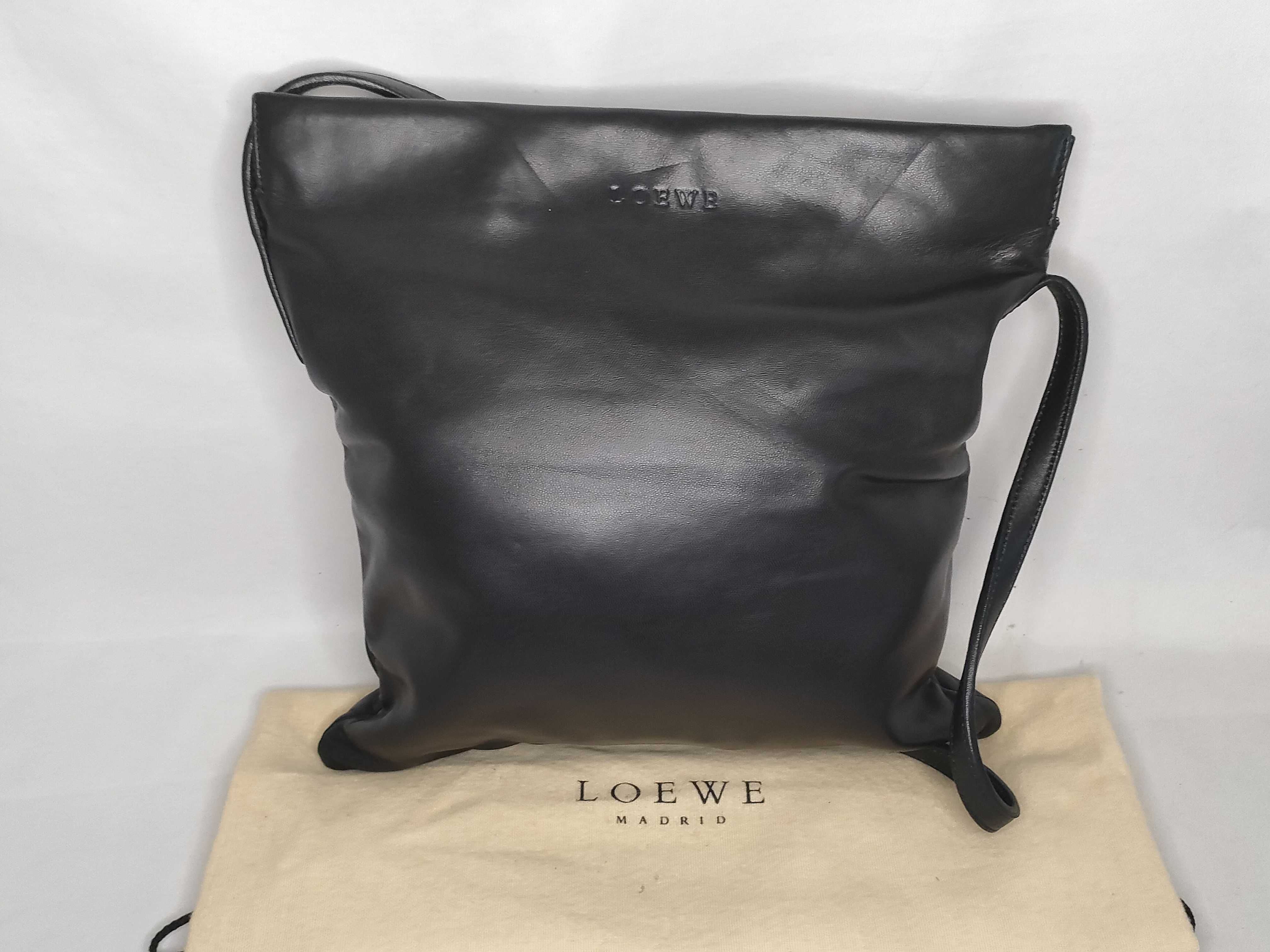 Nappa Leather Shoulder Bag/Pouch, Black, with Dust Bag and Care Card.