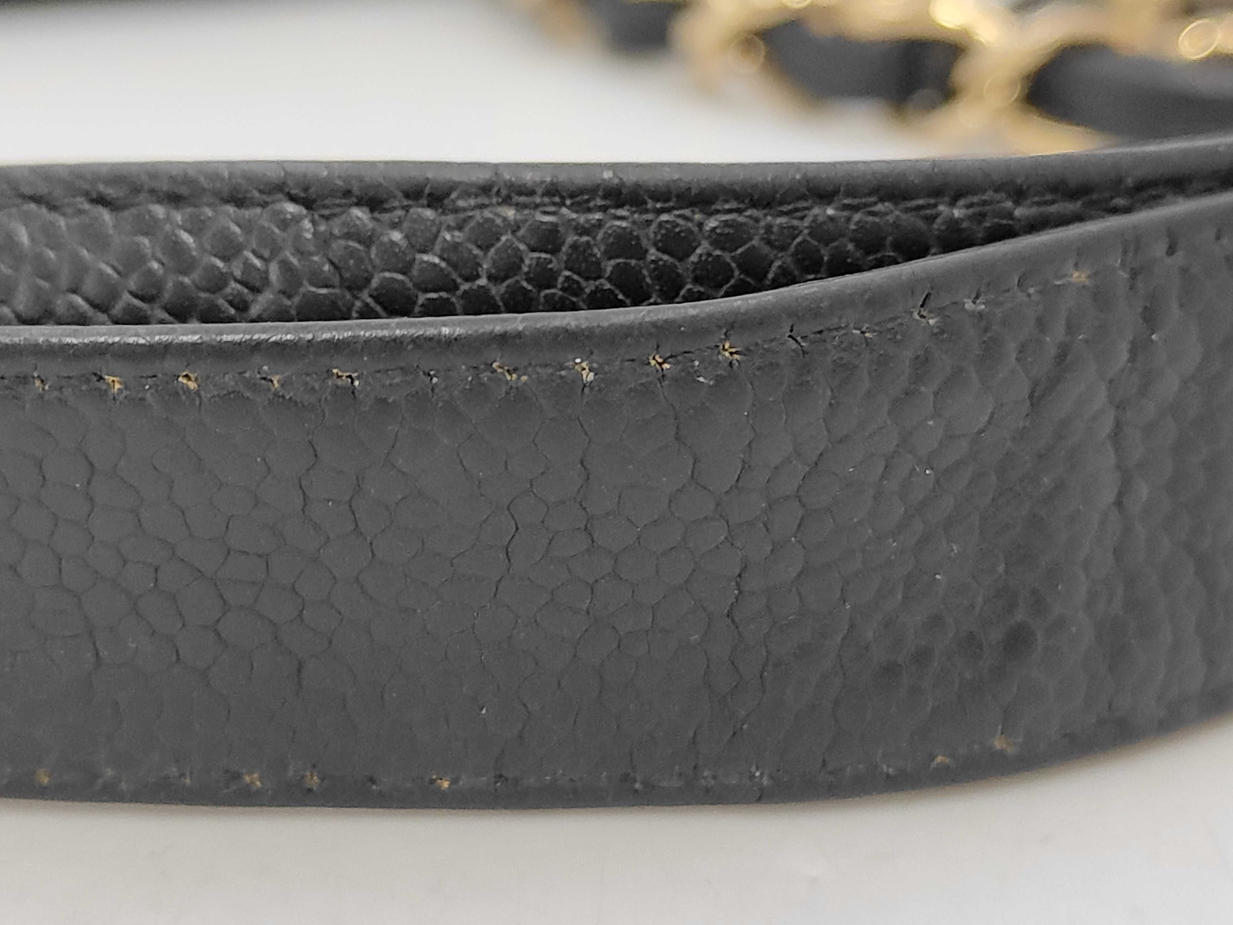 PST Chain Tote Bag, Caviar Leather, Black, Serial Number 9 — view 4