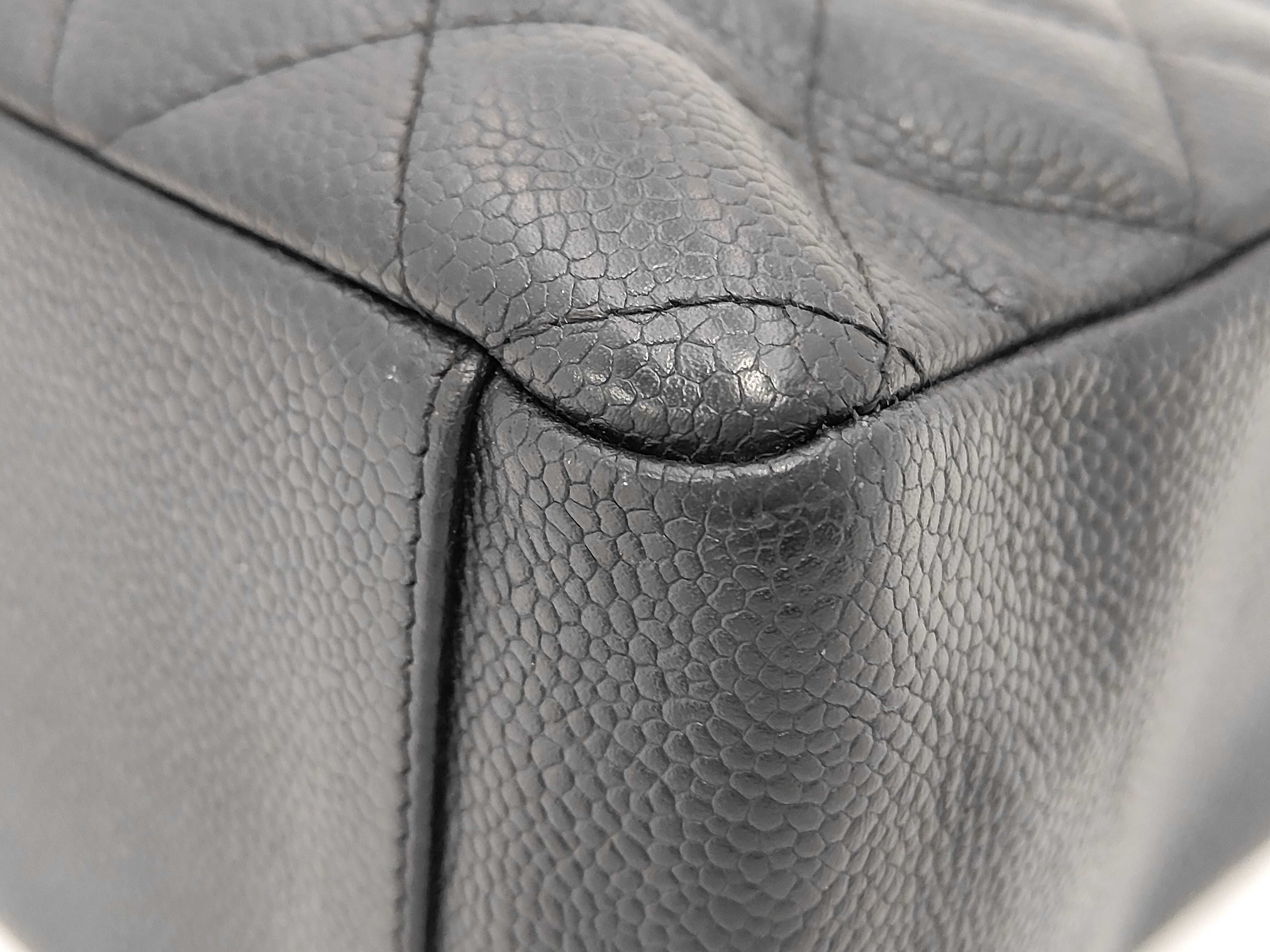 PST Chain Tote Bag, Caviar Leather, Black, Serial Number 9 — view 6