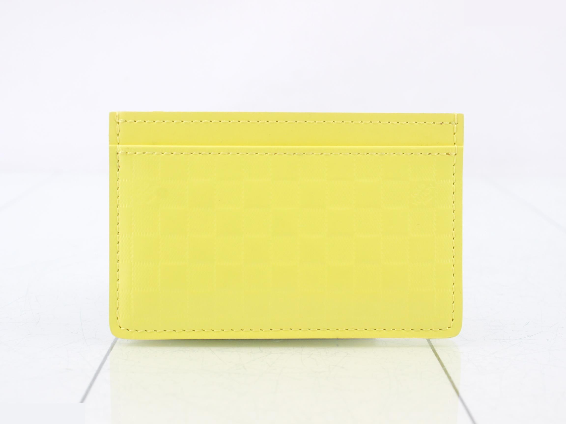 Porte Carte Simple Damier Facet Jaune — view 2