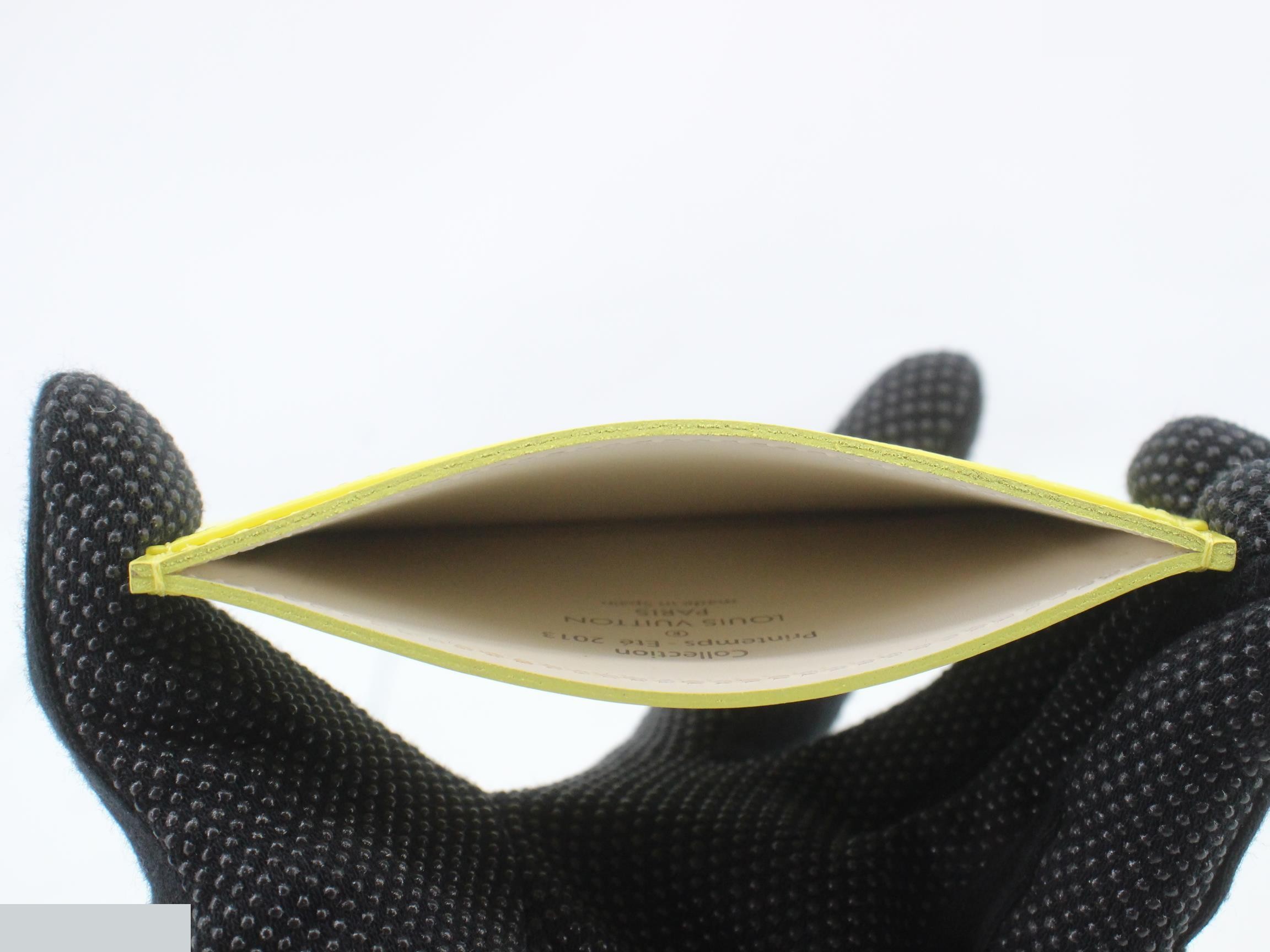 Porte Carte Simple Damier Facet Jaune — view 4