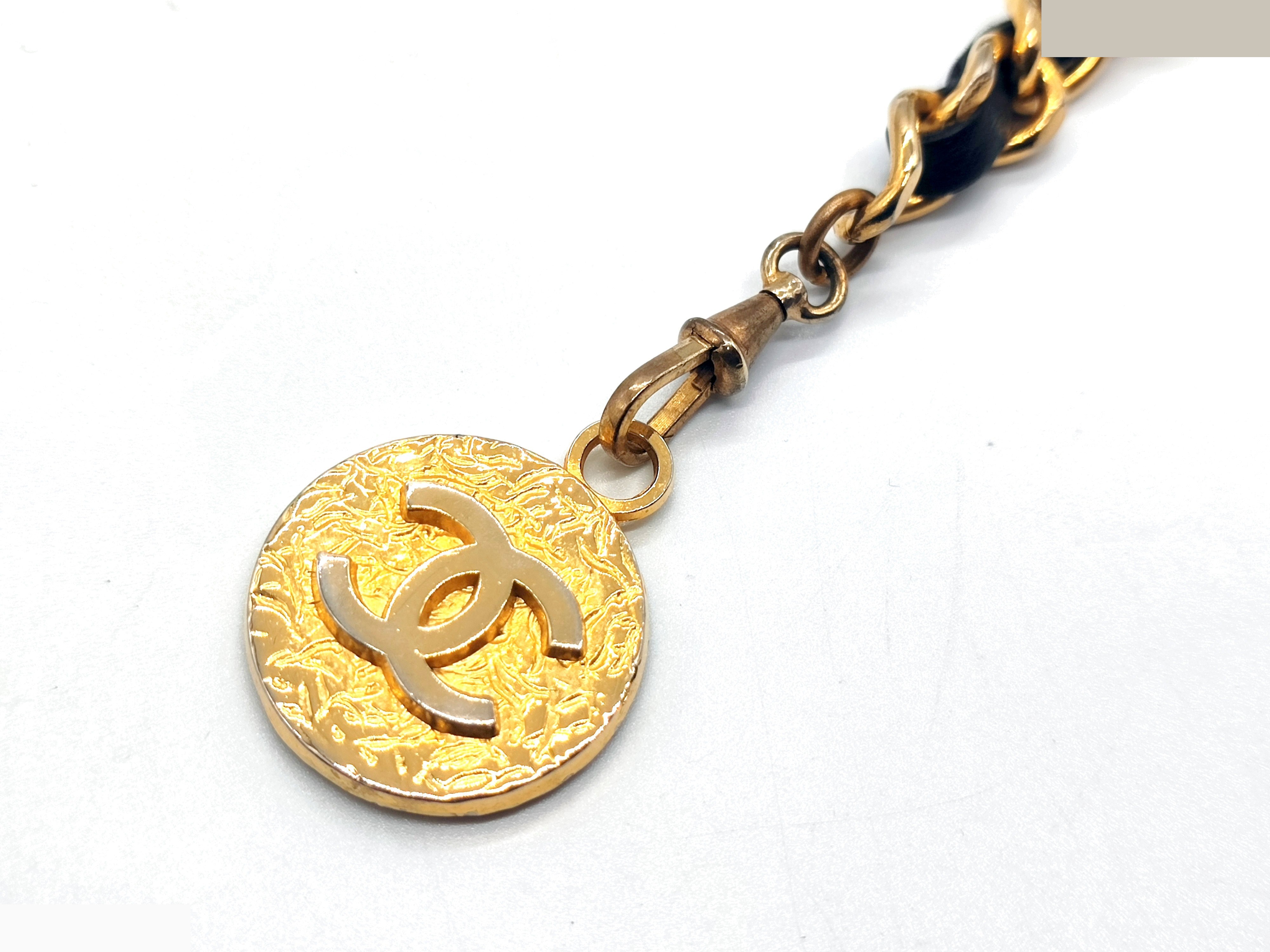 Coco Mark Leather Chain Belt — view 3