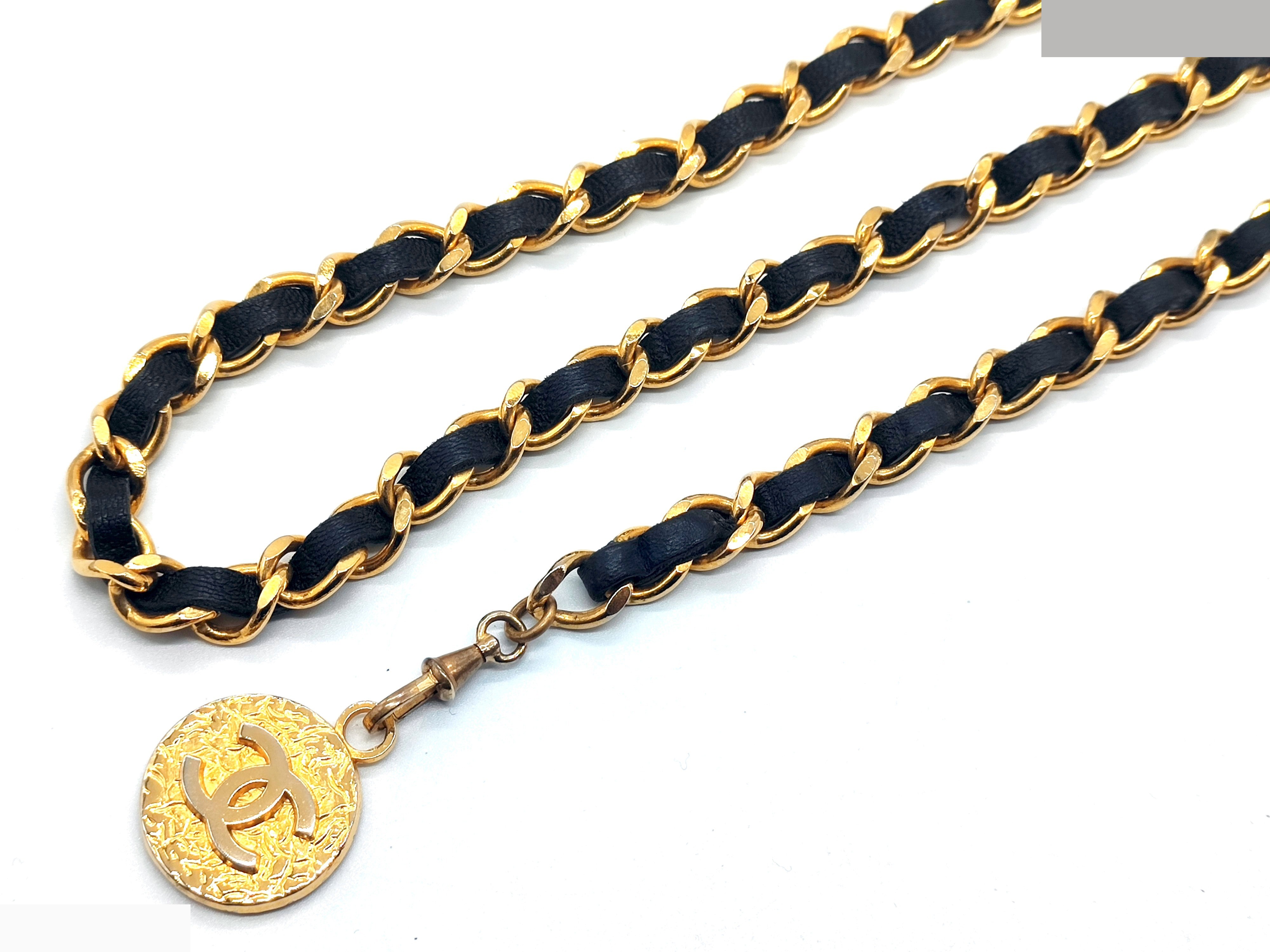 Coco Mark Leather Chain Belt — view 4