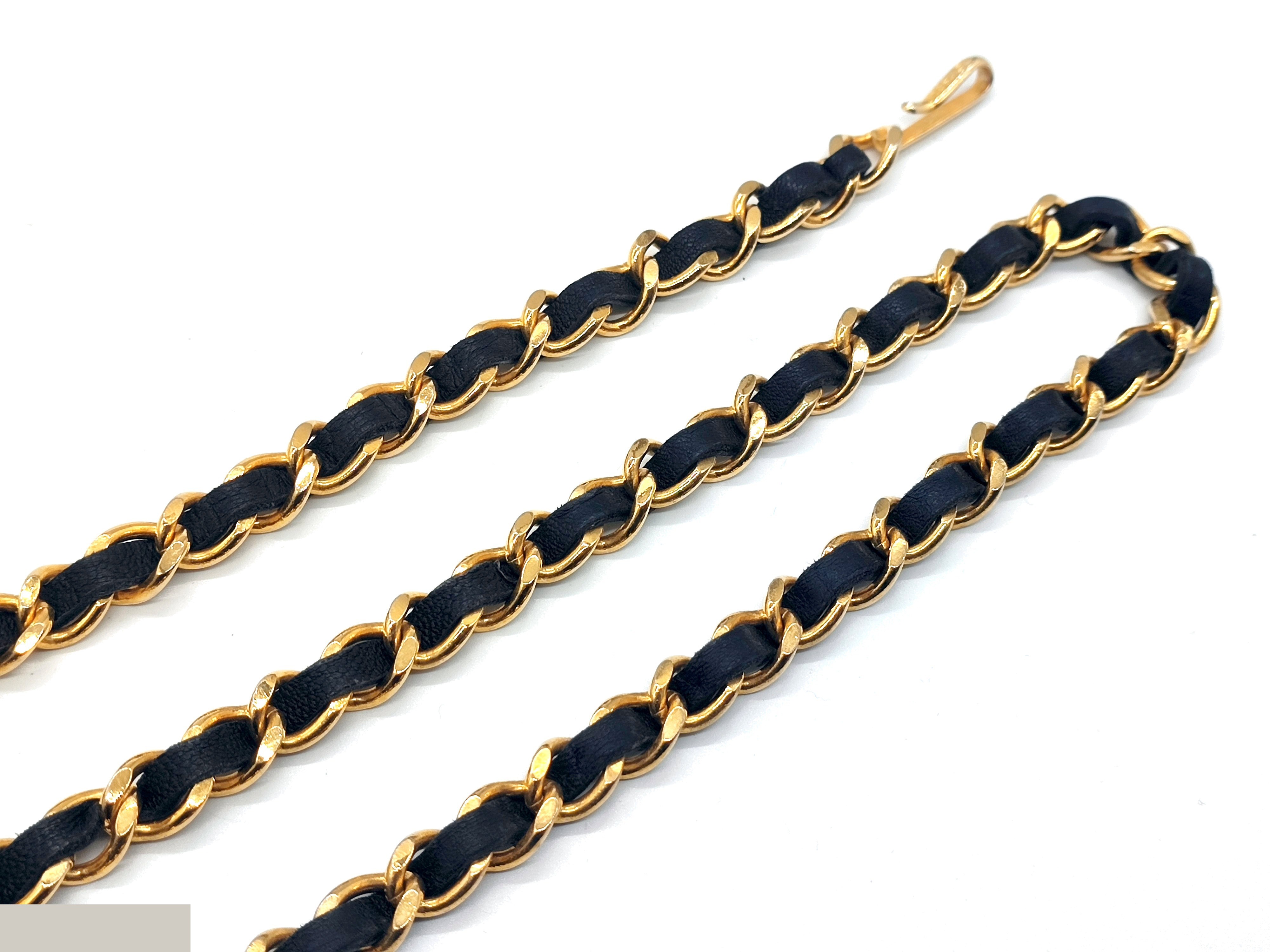Coco Mark Leather Chain Belt — view 5