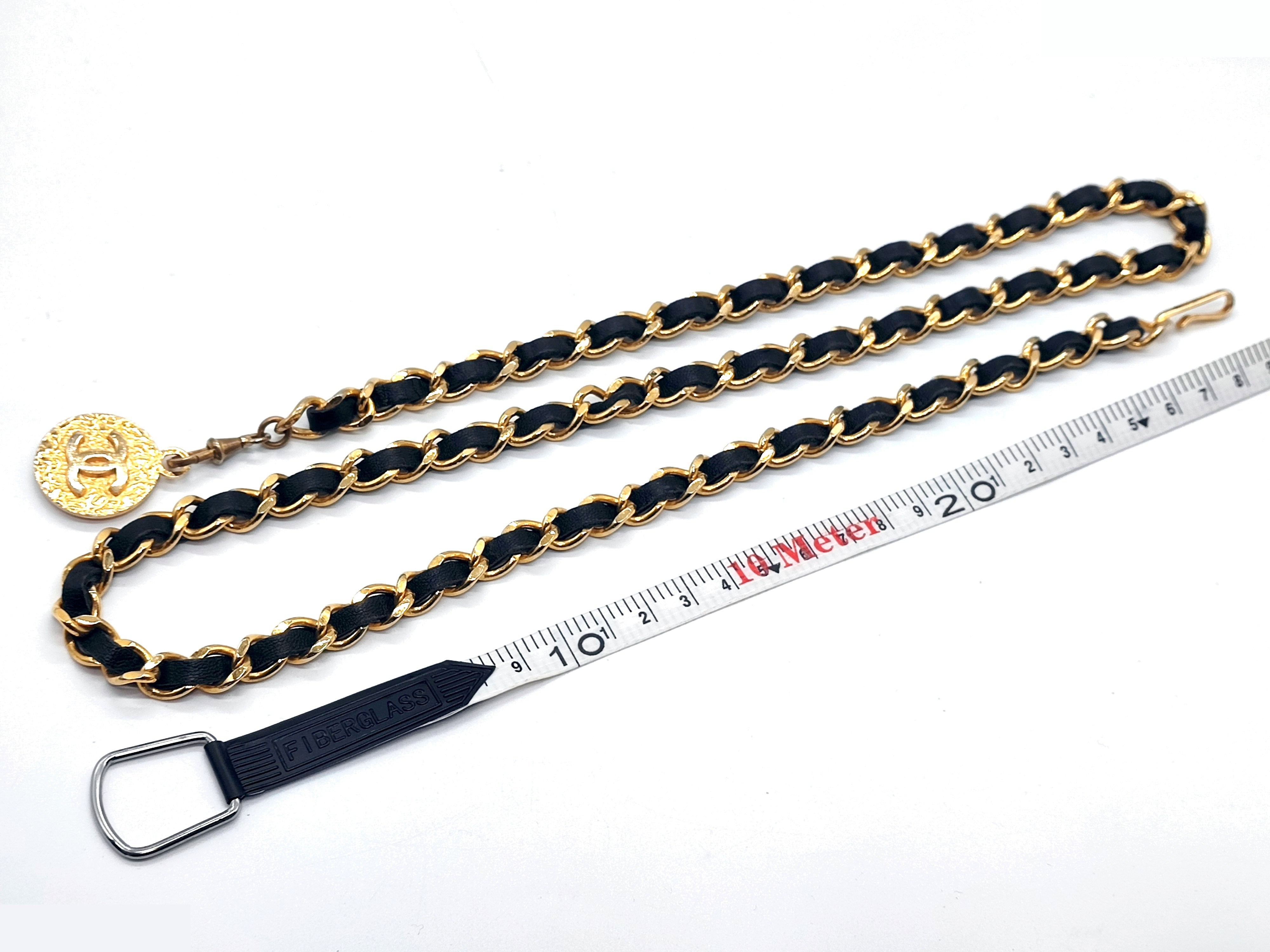 Coco Mark Leather Chain Belt — view 6