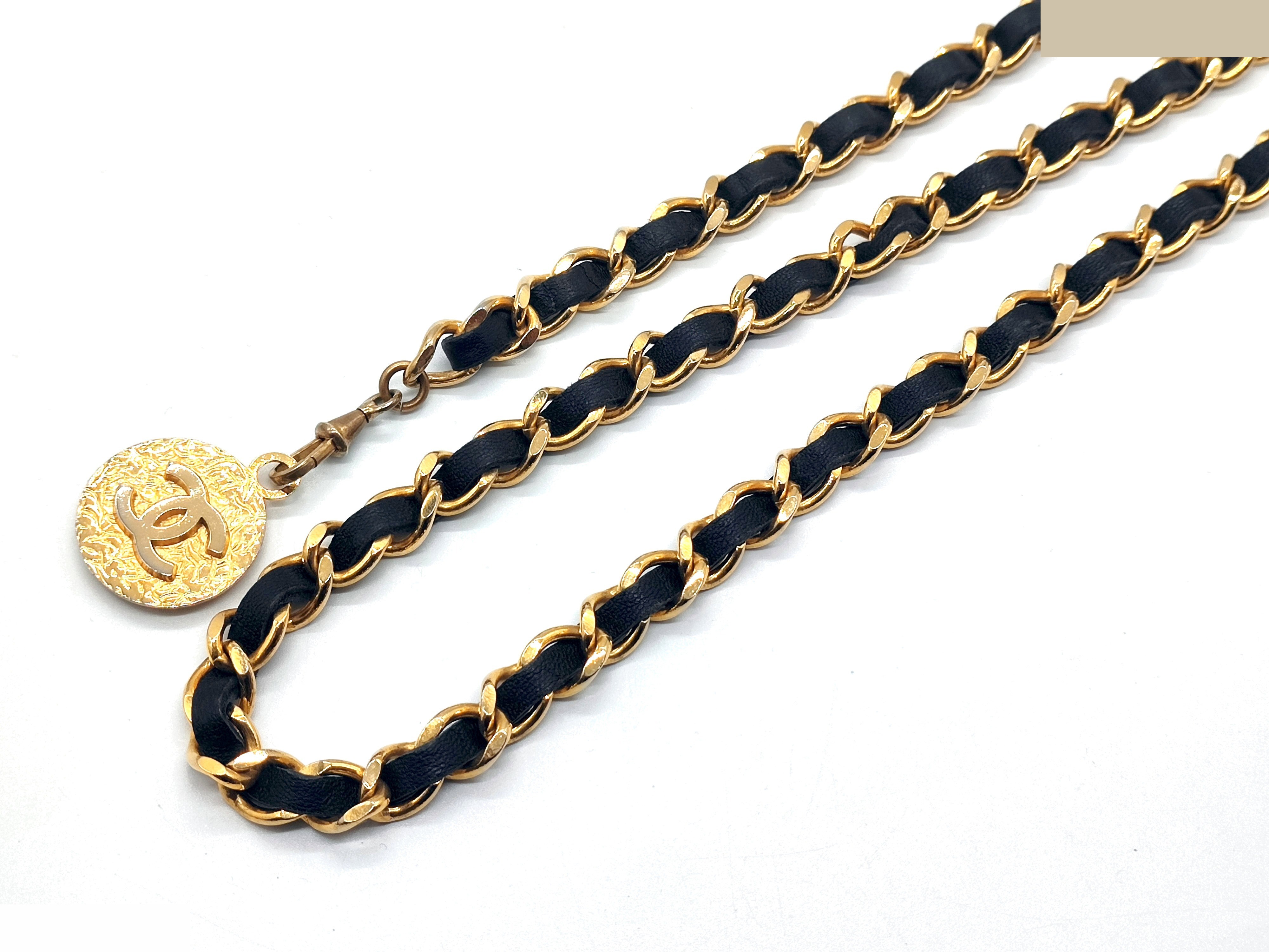 Coco Mark Leather Chain Belt — view 7