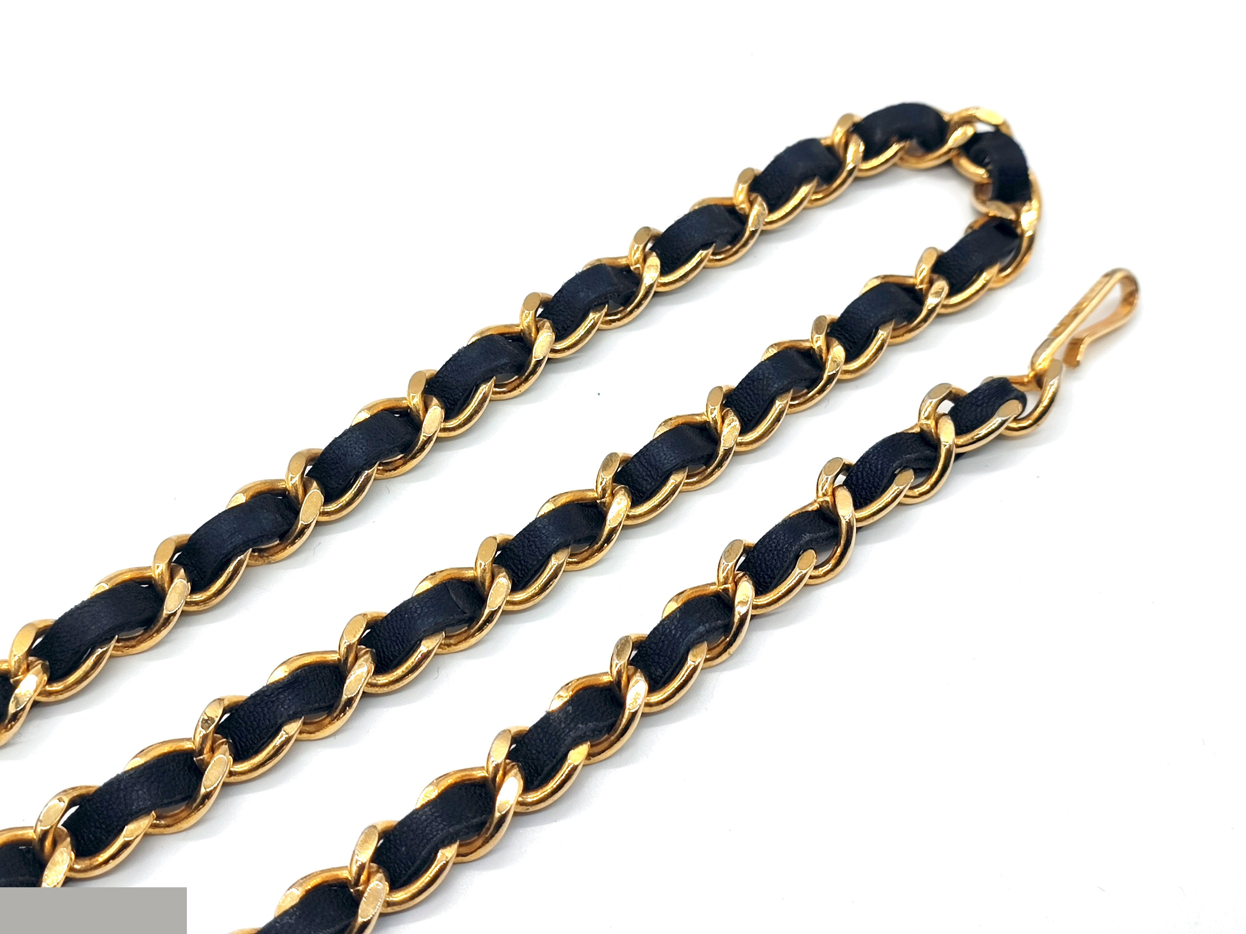 Coco Mark Leather Chain Belt — view 8