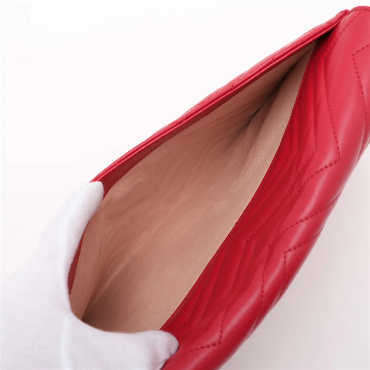 GG Marmont 498079 Leather Clutch Bag, Red — view 8