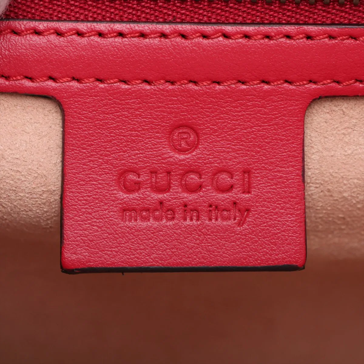 GG Marmont 498079 Leather Clutch Bag, Red — view 9