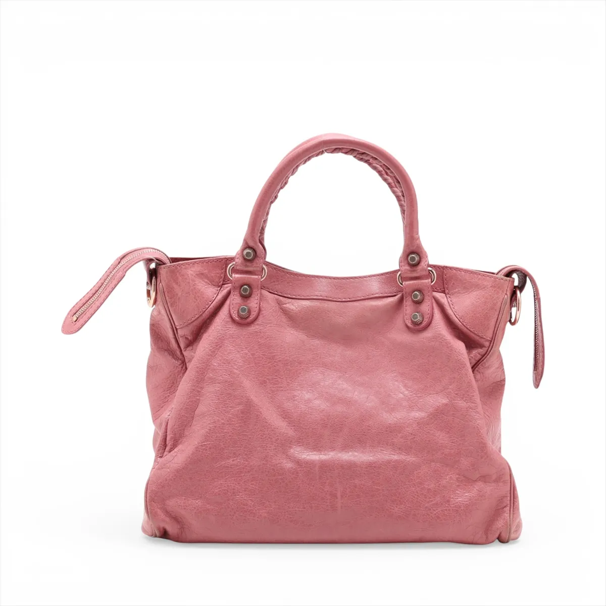The Velo Leather 2-Way Handbag, Pink, 282010, with Mirror — view 2