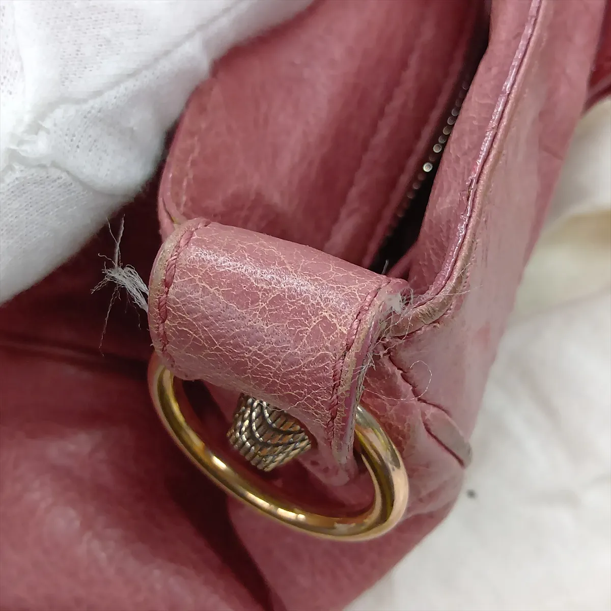 The Velo Leather 2-Way Handbag, Pink, 282010, with Mirror — view 15