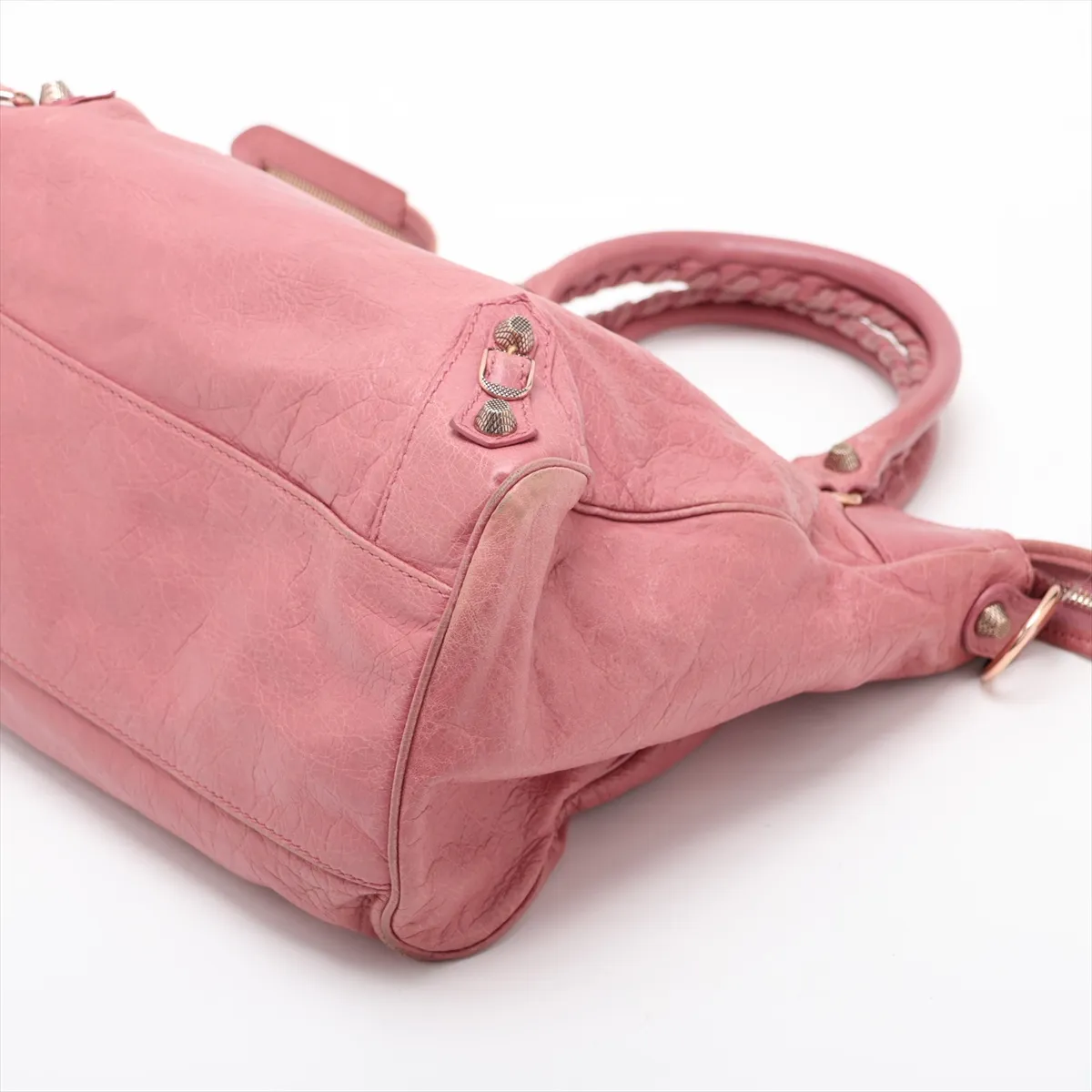 The Velo Leather 2-Way Handbag, Pink, 282010, with Mirror — view 3