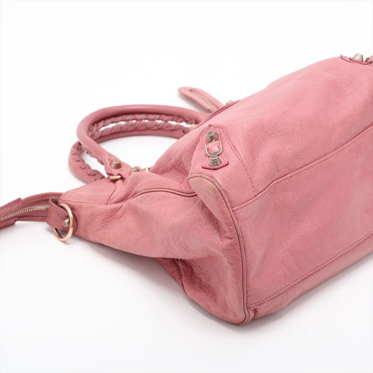 The Velo Leather 2-Way Handbag, Pink, 282010, with Mirror — view 4