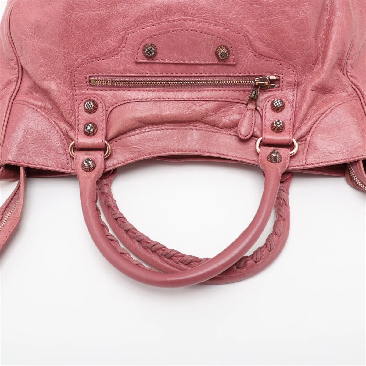 The Velo Leather 2-Way Handbag, Pink, 282010, with Mirror — view 5