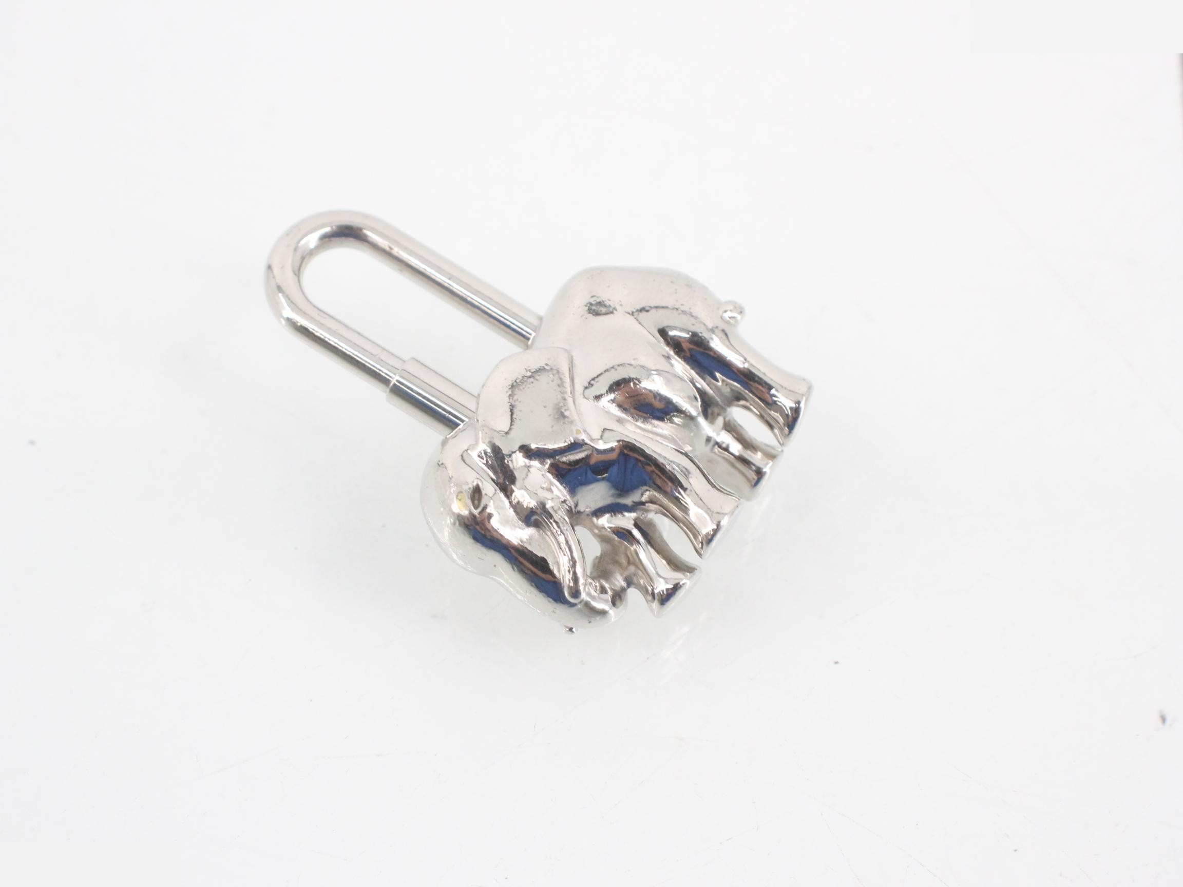 Cadena Bag Charm, Elephant Design, Silver — view 2