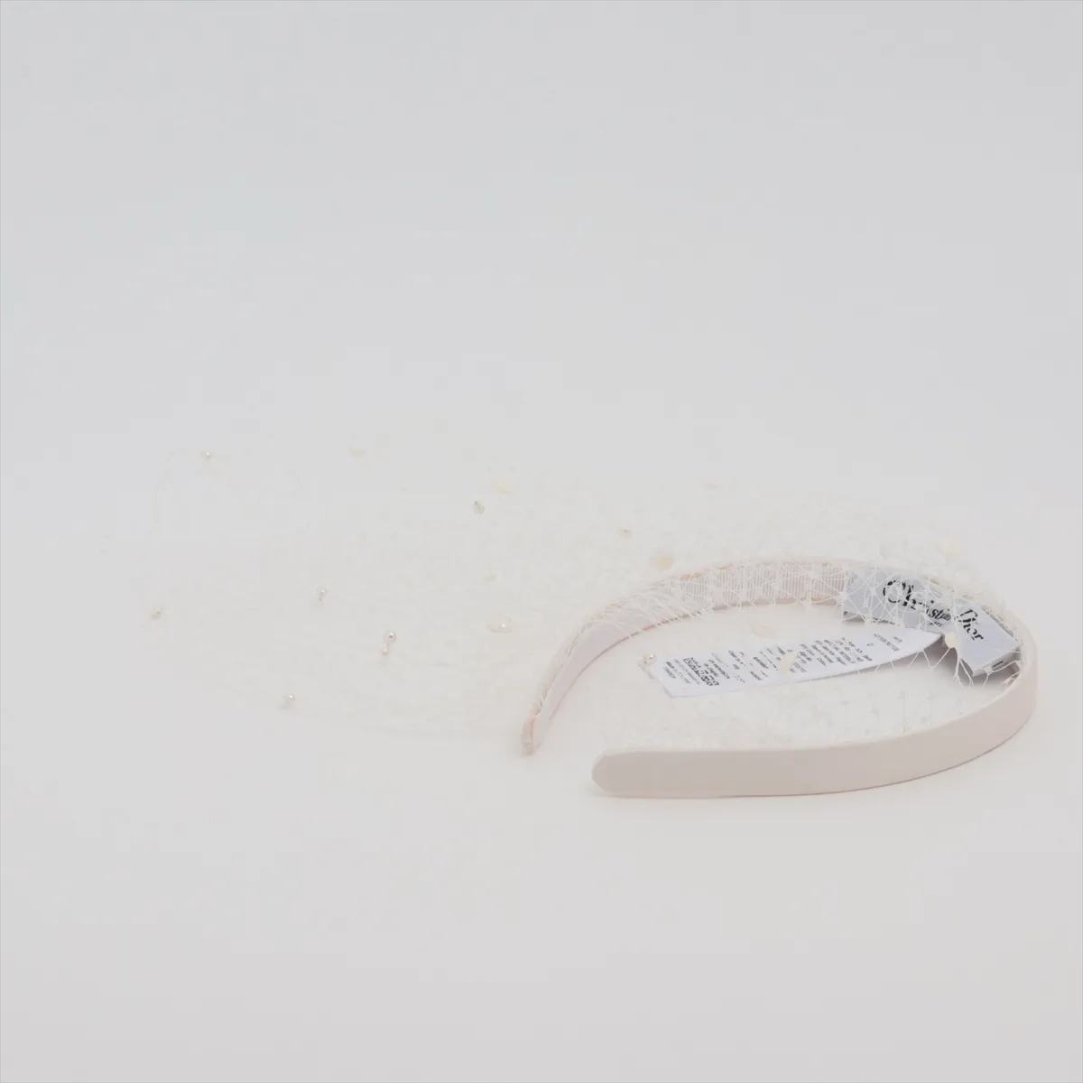headband, silk, white. Shows signs of wear, — view 2