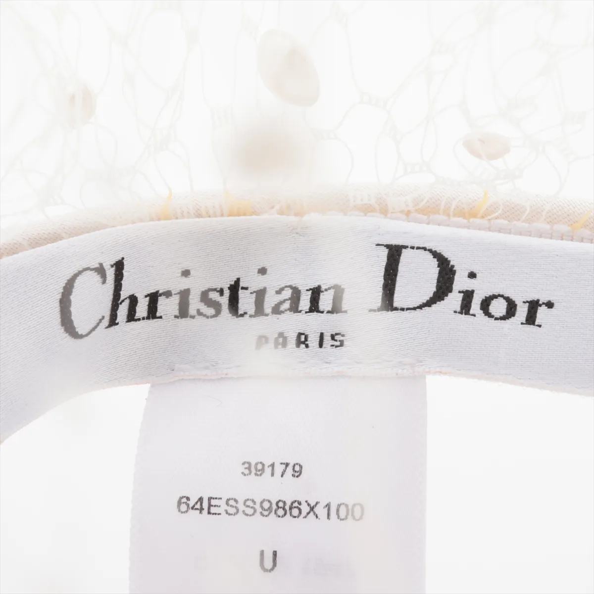 headband, silk, white. Shows signs of wear, — view 3