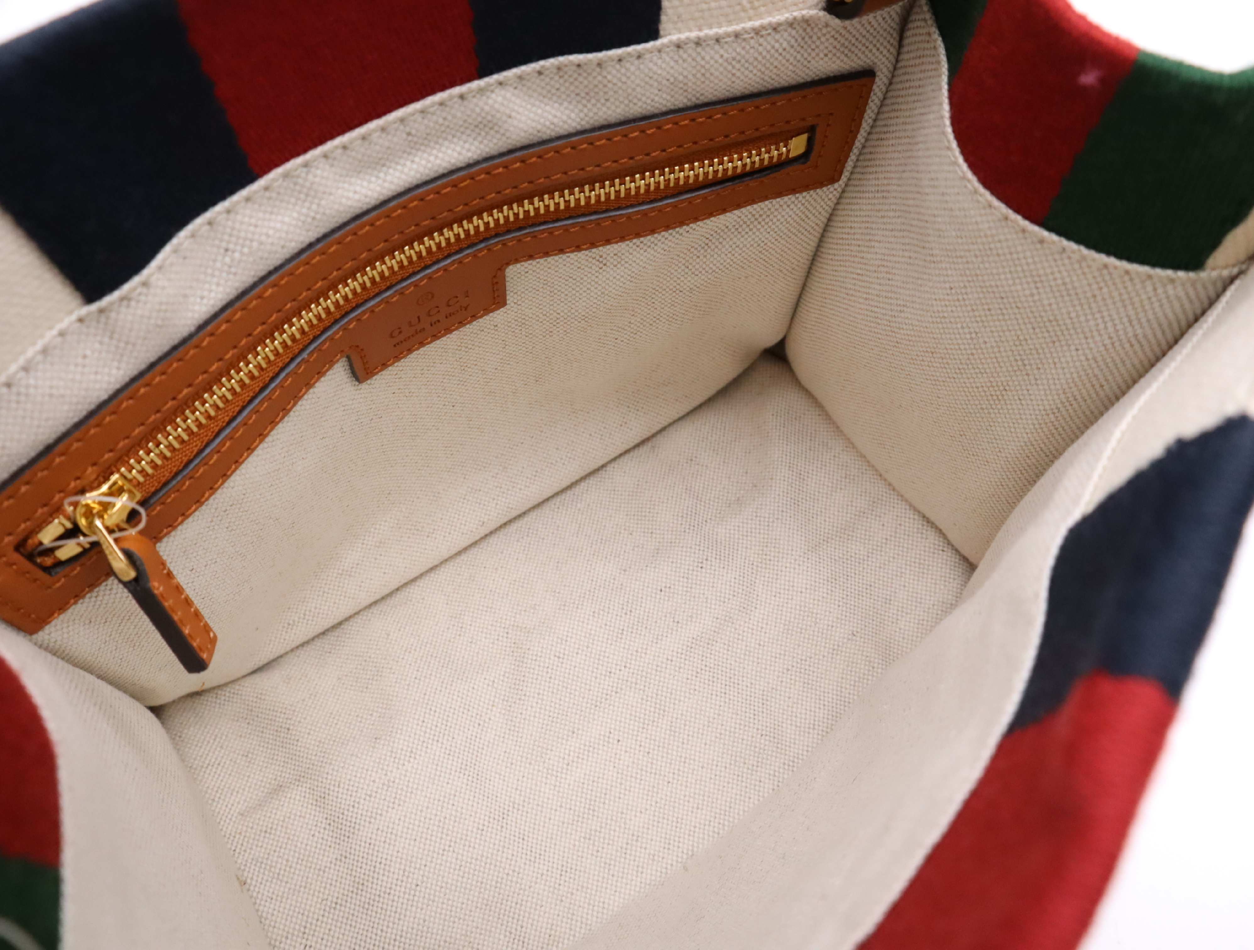 727735 Canvas Interlocking G Sherry Line Mini Tote Bag White Brown with Shoulder Strap and Dust Bag — view 12