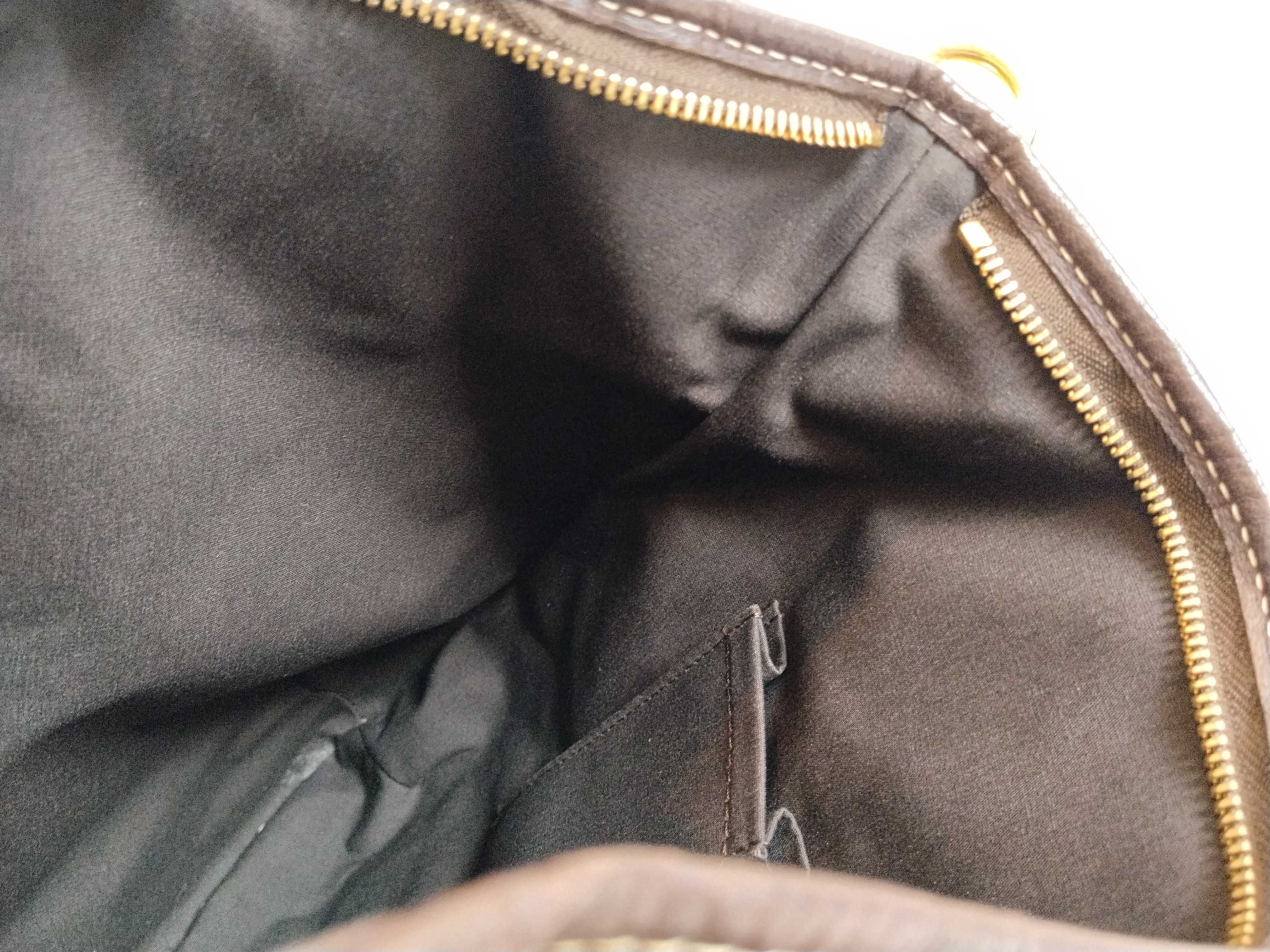 Monogram Mini Louis Vuitton Monogram Mini Lin Brown Buzas SR3008 2-Way Handbag with Stamp — view 12