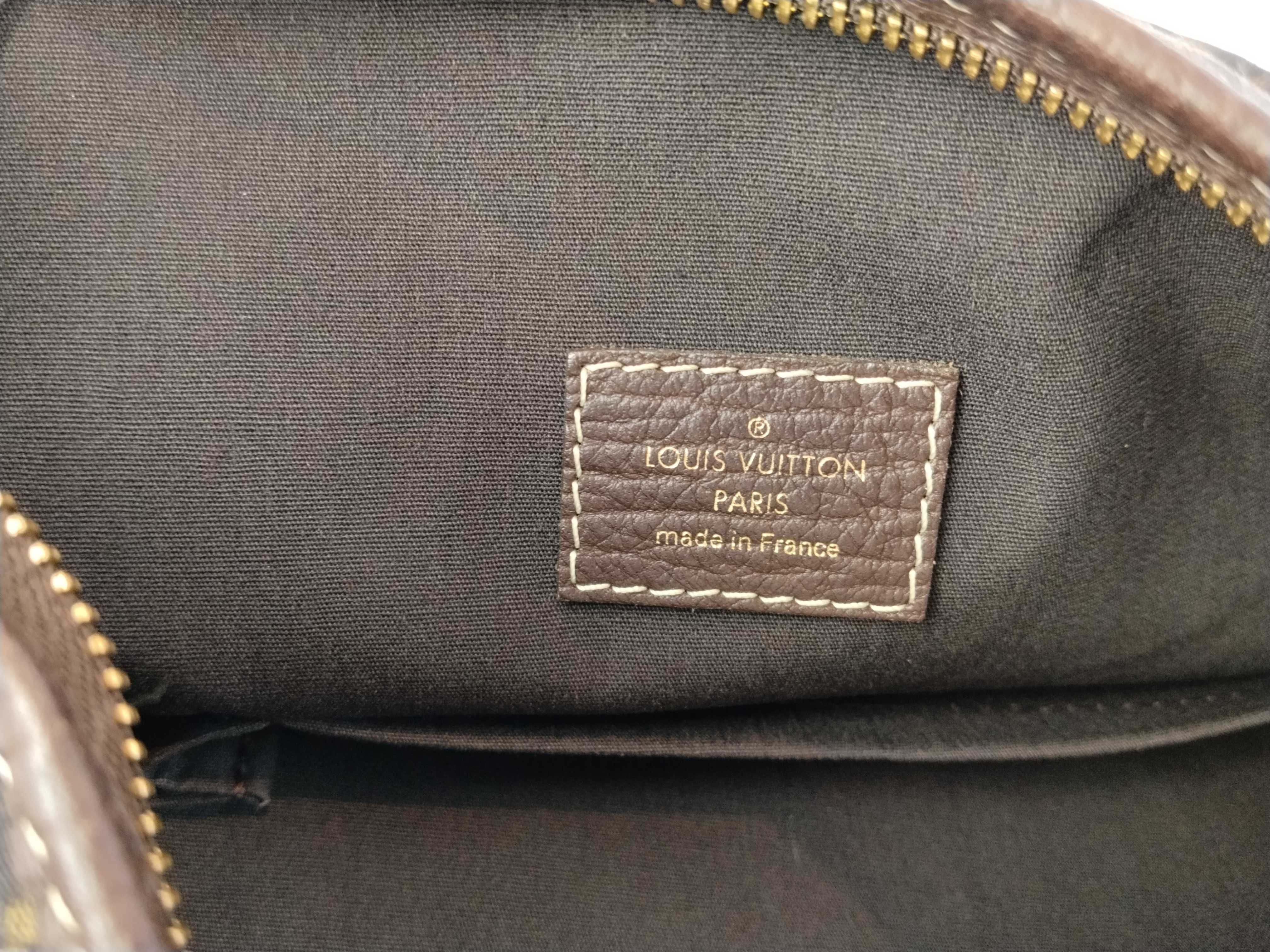 Monogram Mini Louis Vuitton Monogram Mini Lin Brown Buzas SR3008 2-Way Handbag with Stamp — view 13