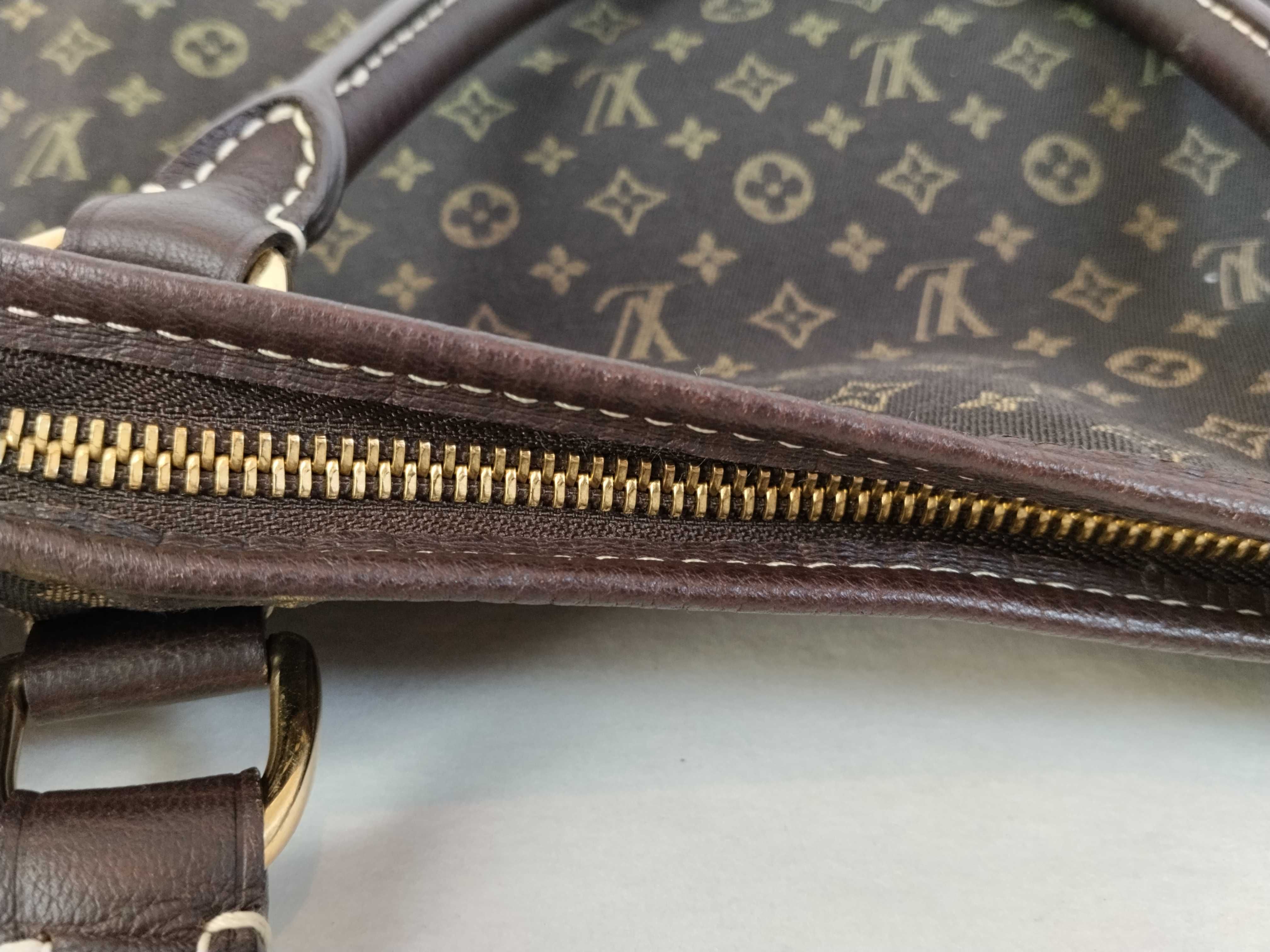 Monogram Mini Louis Vuitton Monogram Mini Lin Brown Buzas SR3008 2-Way Handbag with Stamp — view 10